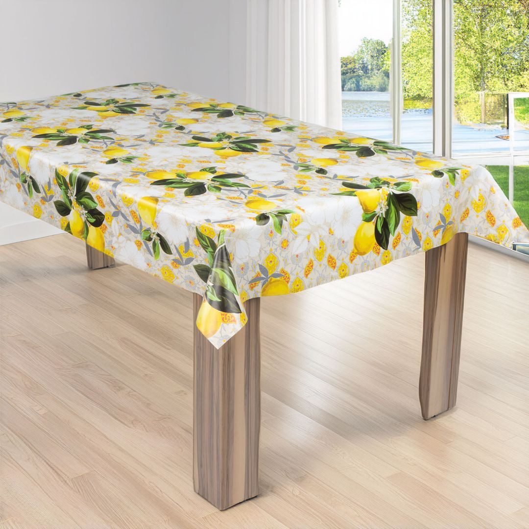 laro Tischdecke laro Wachstuch-Tischdecke Wachstischdecke Zitruszauber Gelb günstig online kaufen