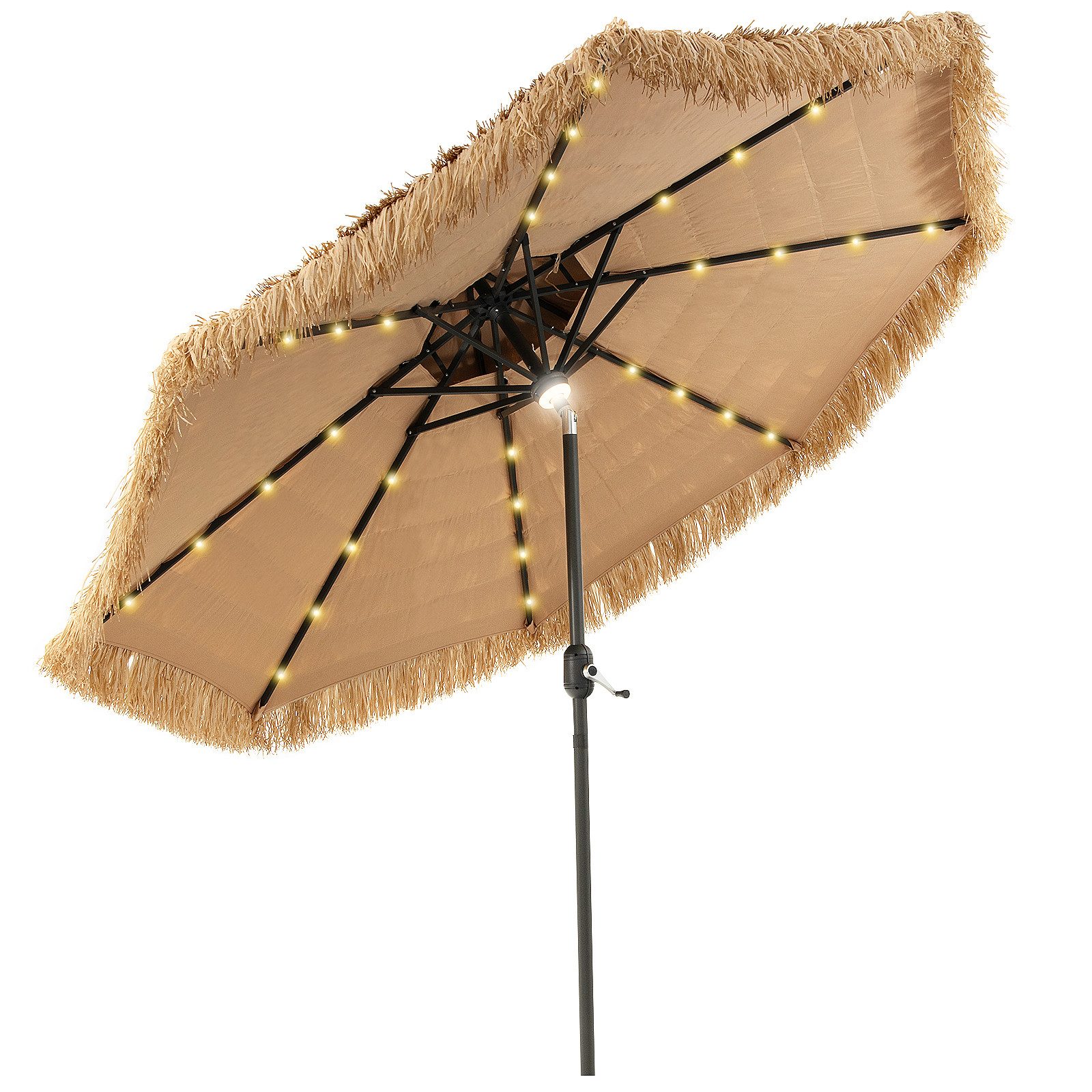 KOMFOTTEU Sonnenschirm, Strohschirm um 30° knickbar günstig online kaufen