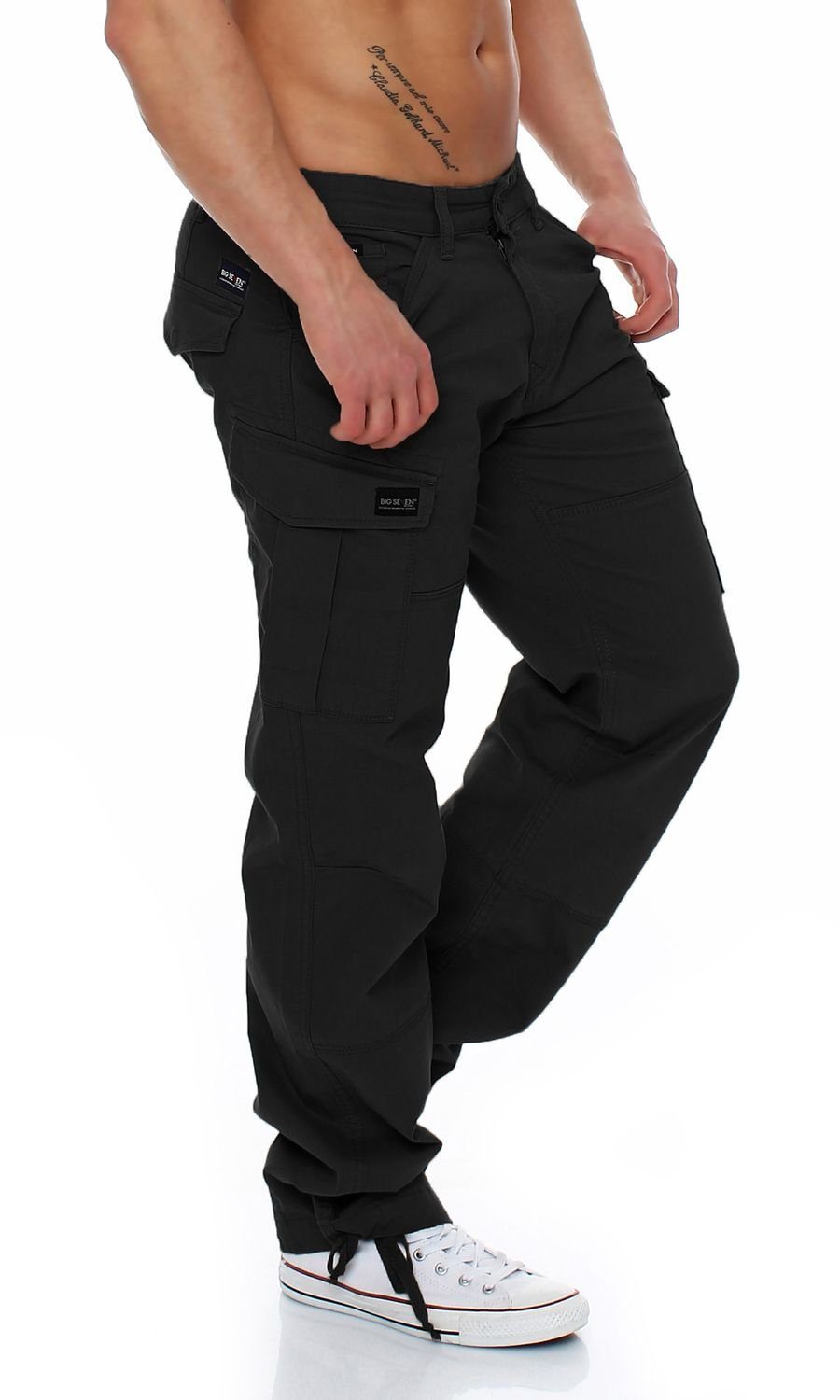 Big Seven Cargojeans Big Seven Brian Cargo Hose Comfort Fit Black Beauty Herren Jeans