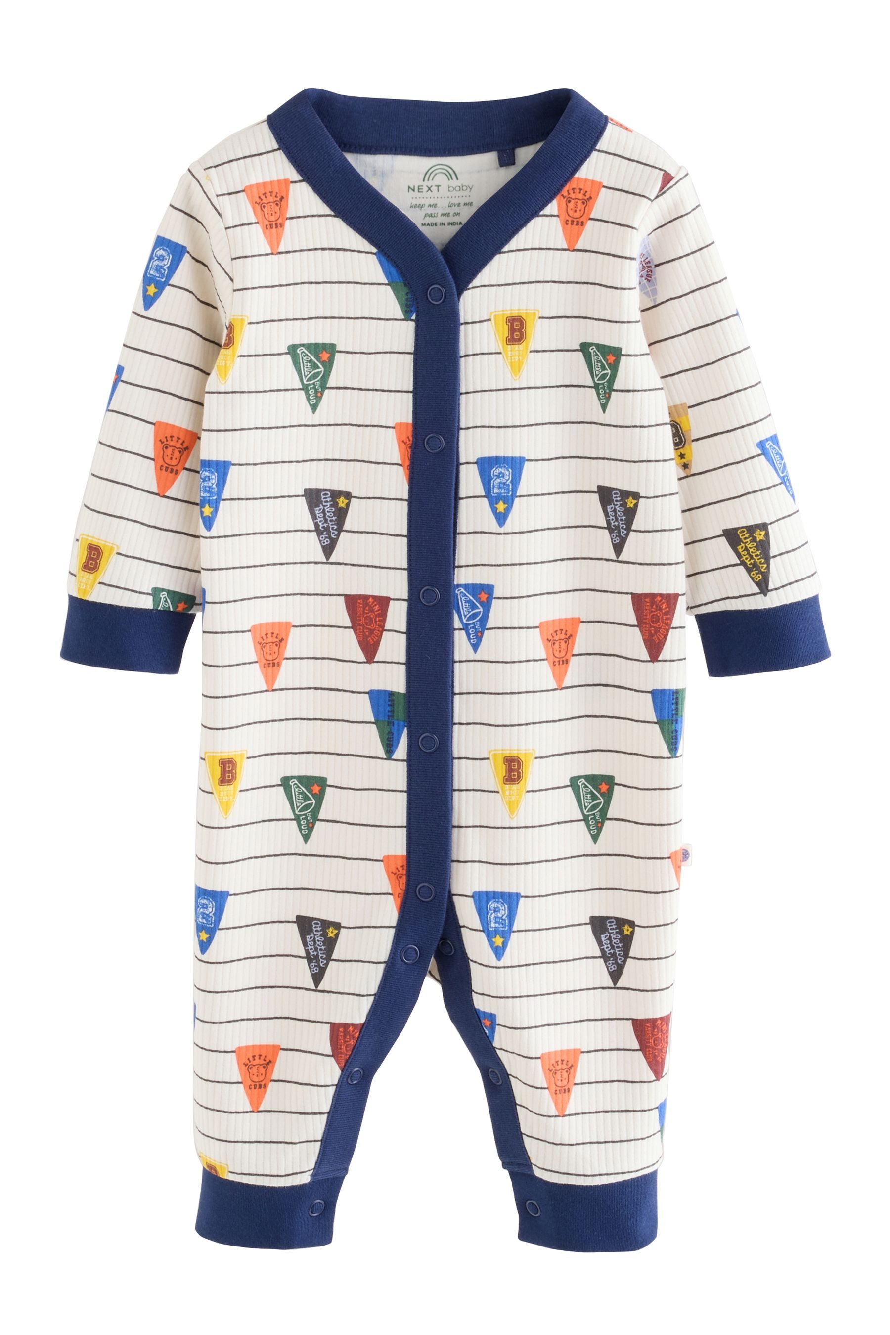 Next Schlafoverall Babyschlafanzüge mit Zweiwege-RV, 4er-Pack (3-tlg) – Bild 4 von 5