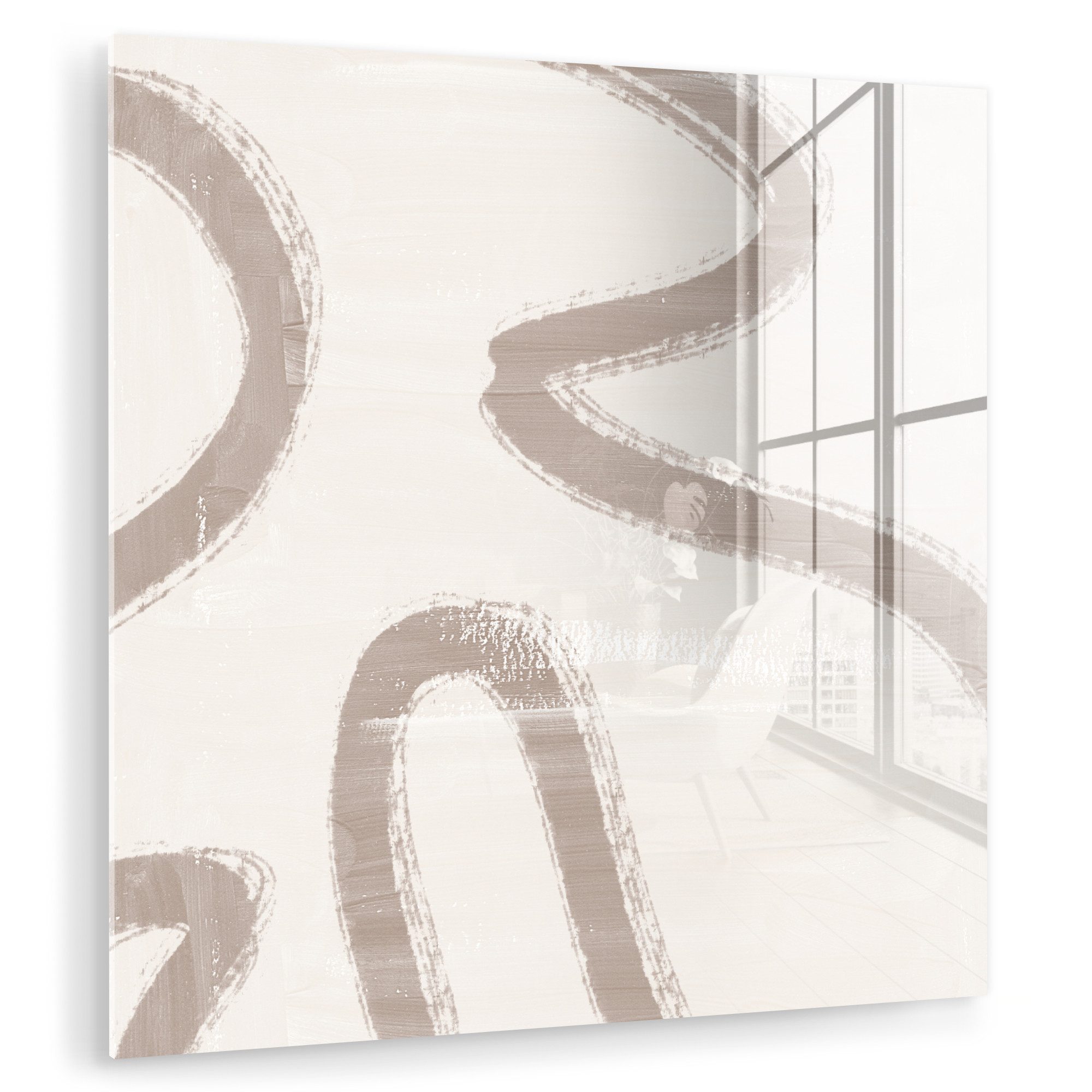 MuchoWow Acrylglasbild Moderne Kunst - Beige günstig online kaufen