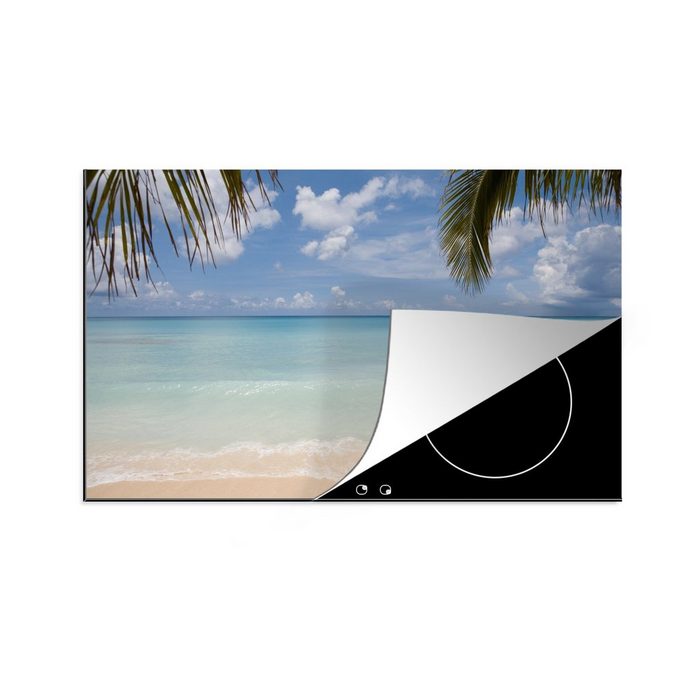 MuchoWow Herdblende-/Abdeckplatte Blick von Grand Cayman auf das klare Karibische Meer Vinyl (1 tlg) induktionskochfeld Schutz für die küche Ceranfeldabdeckung