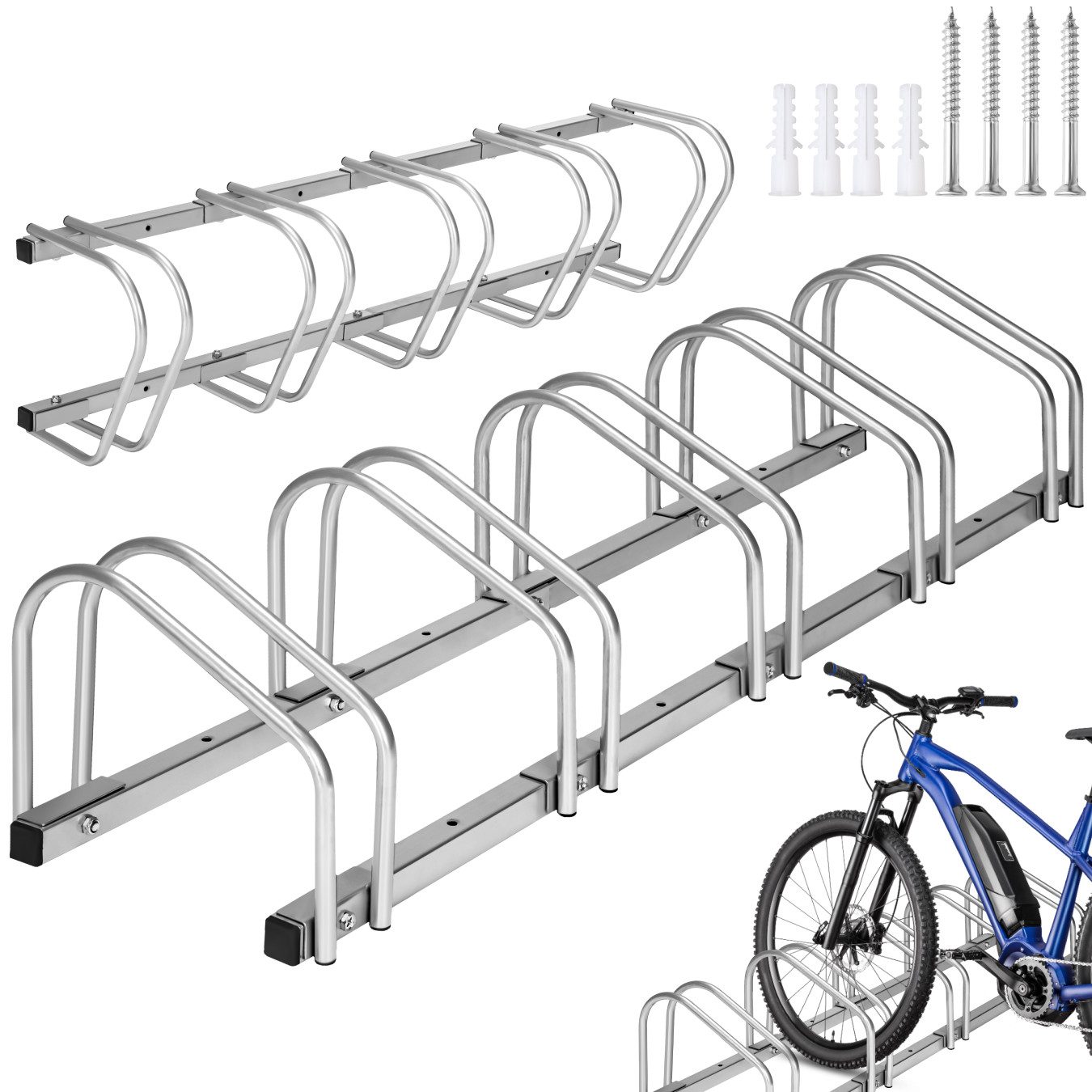 tectake Fahrradständer Fahrradhalter, aus rostfreiem Stahl