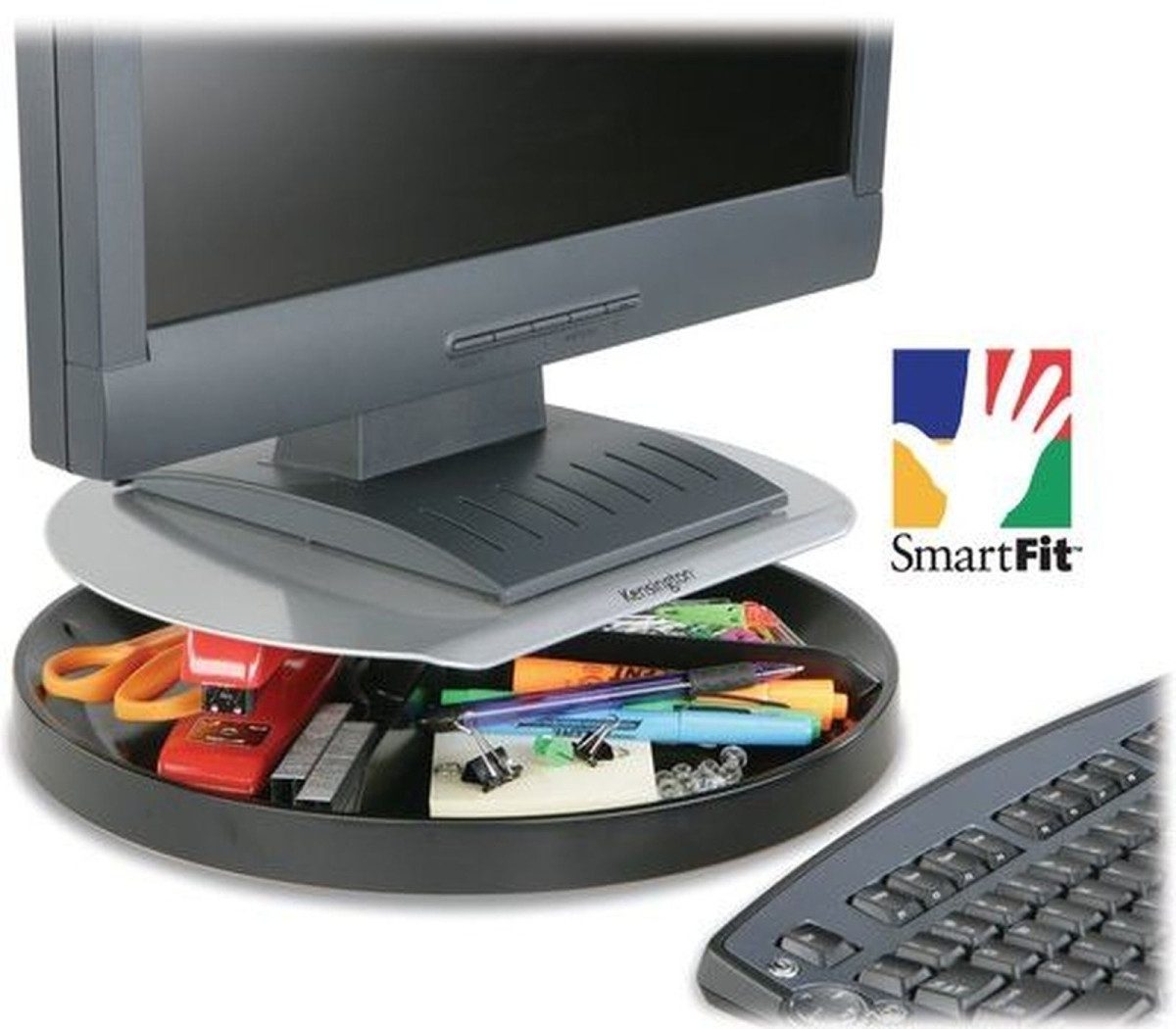 KENSINGTON Monitor-Halterung Monitorstand Spin Station SmartFit grau (3 Stück)