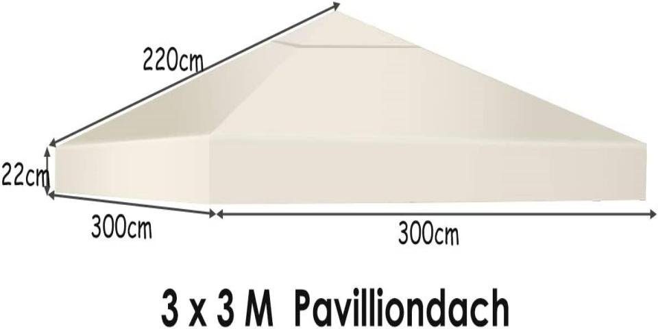 KOMFOTTEU Pavillonersatzdach Ersatzdach, 3x3m, (Beige) Pavilliondach wasserabweisend