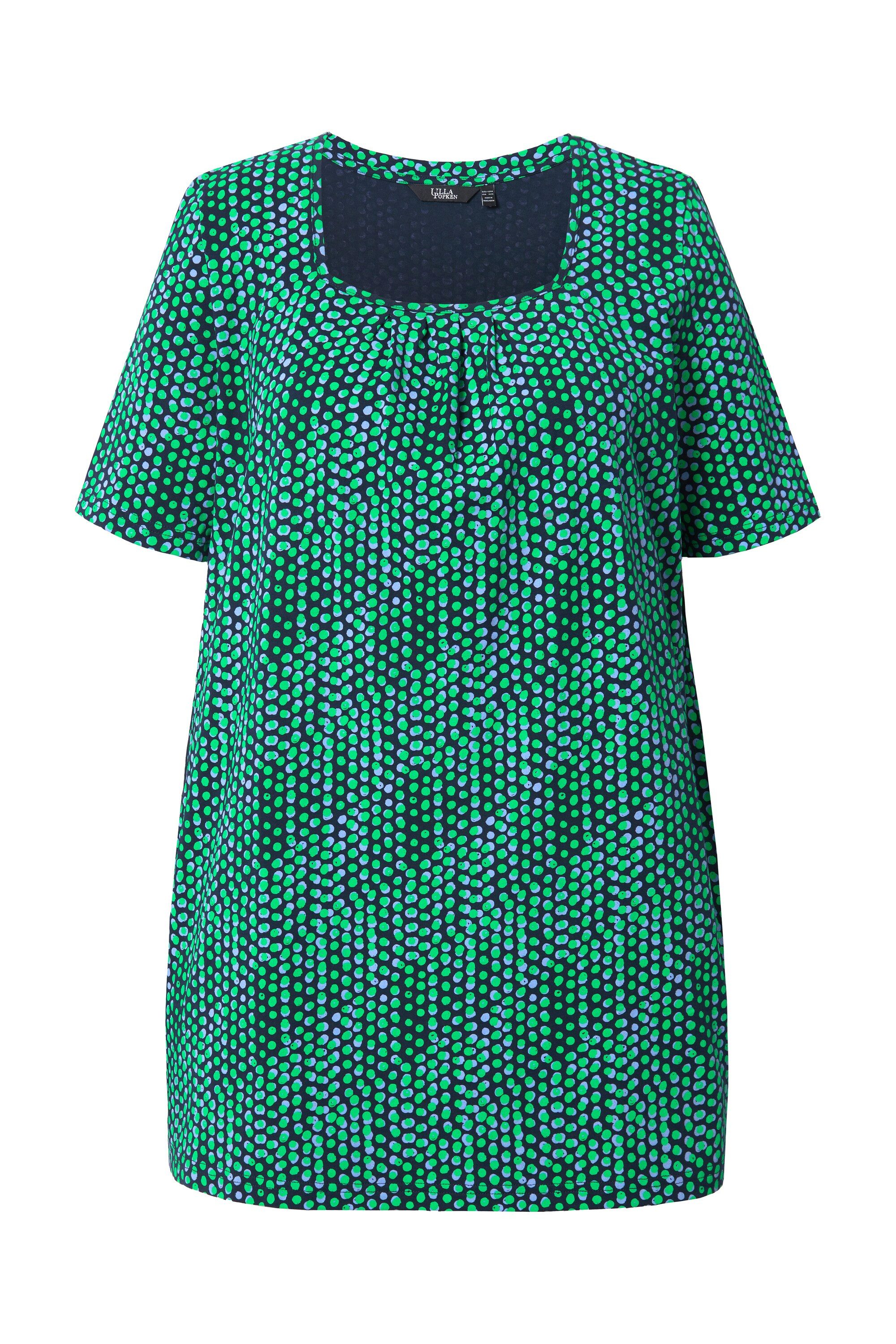 Ulla Popken Longshirt Longshirt Punkte A-Linie Carree-Ausschnitt Halbarm günstig online kaufen