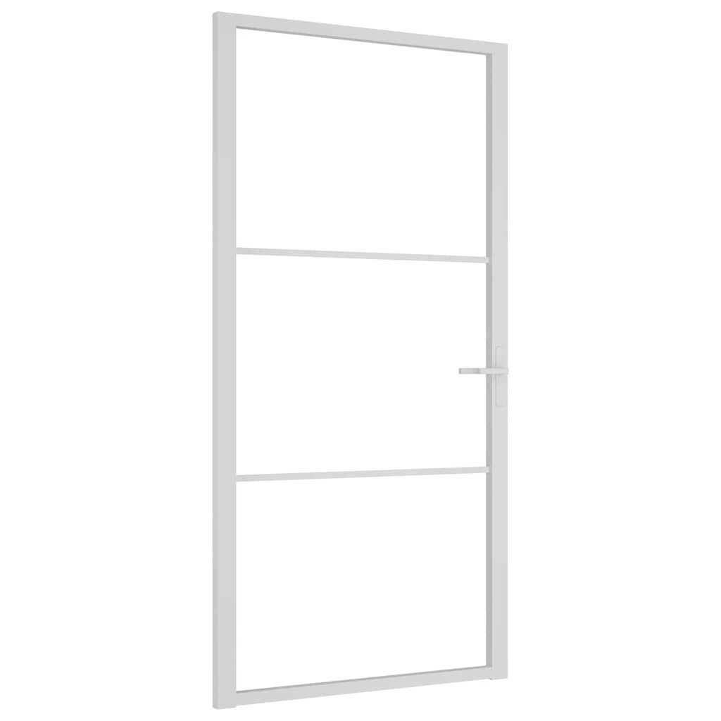 vidaXL Haustür Glastür 102,5 x 201,5 cm Aluminium Weiß und Transparent (1-St)
