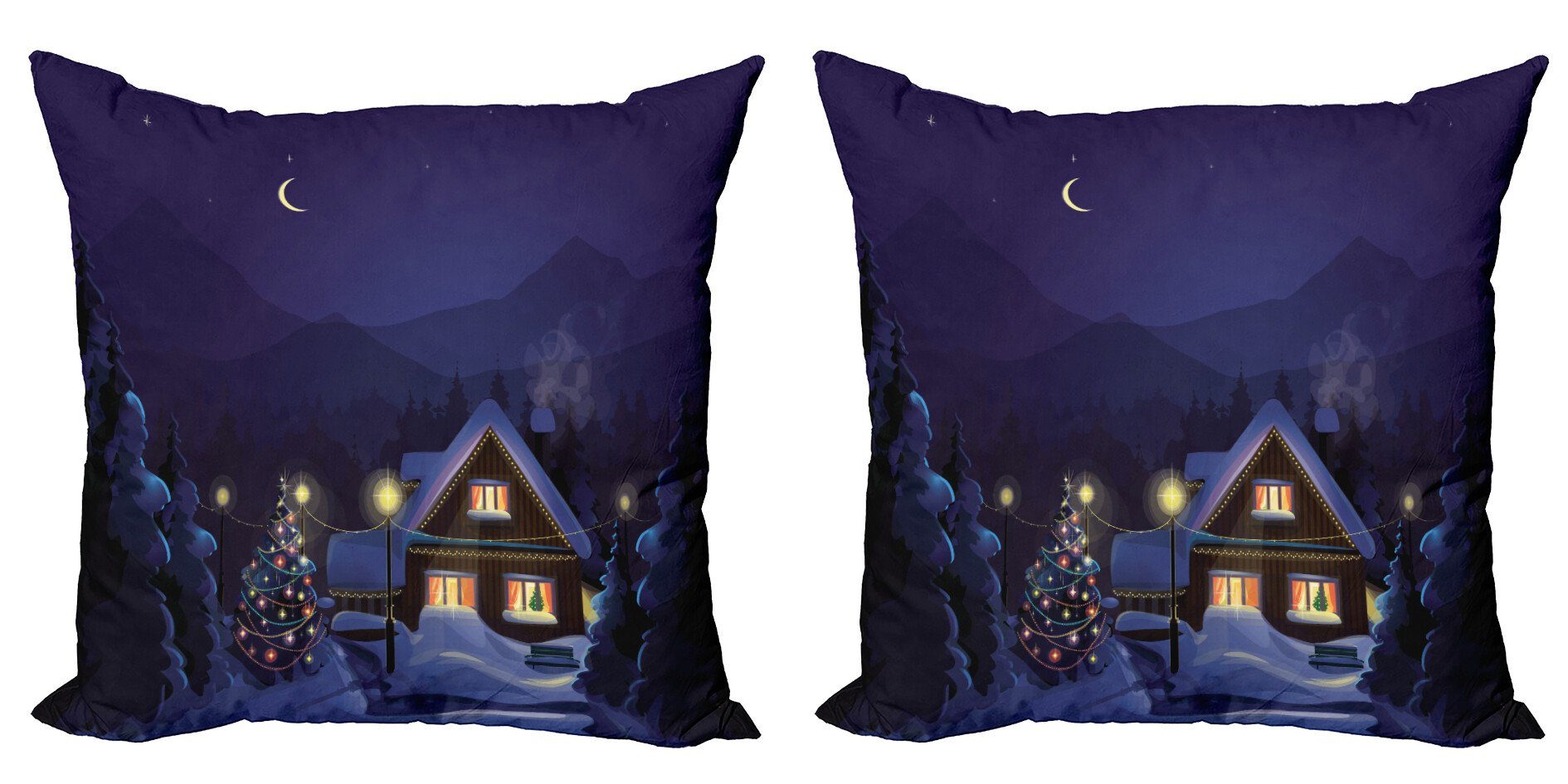 Winter und Modern Weihnachten Stück), Kissenbezüge Doppelseitiger Abakuhaus Home (2 Digitaldruck, Accent Baum