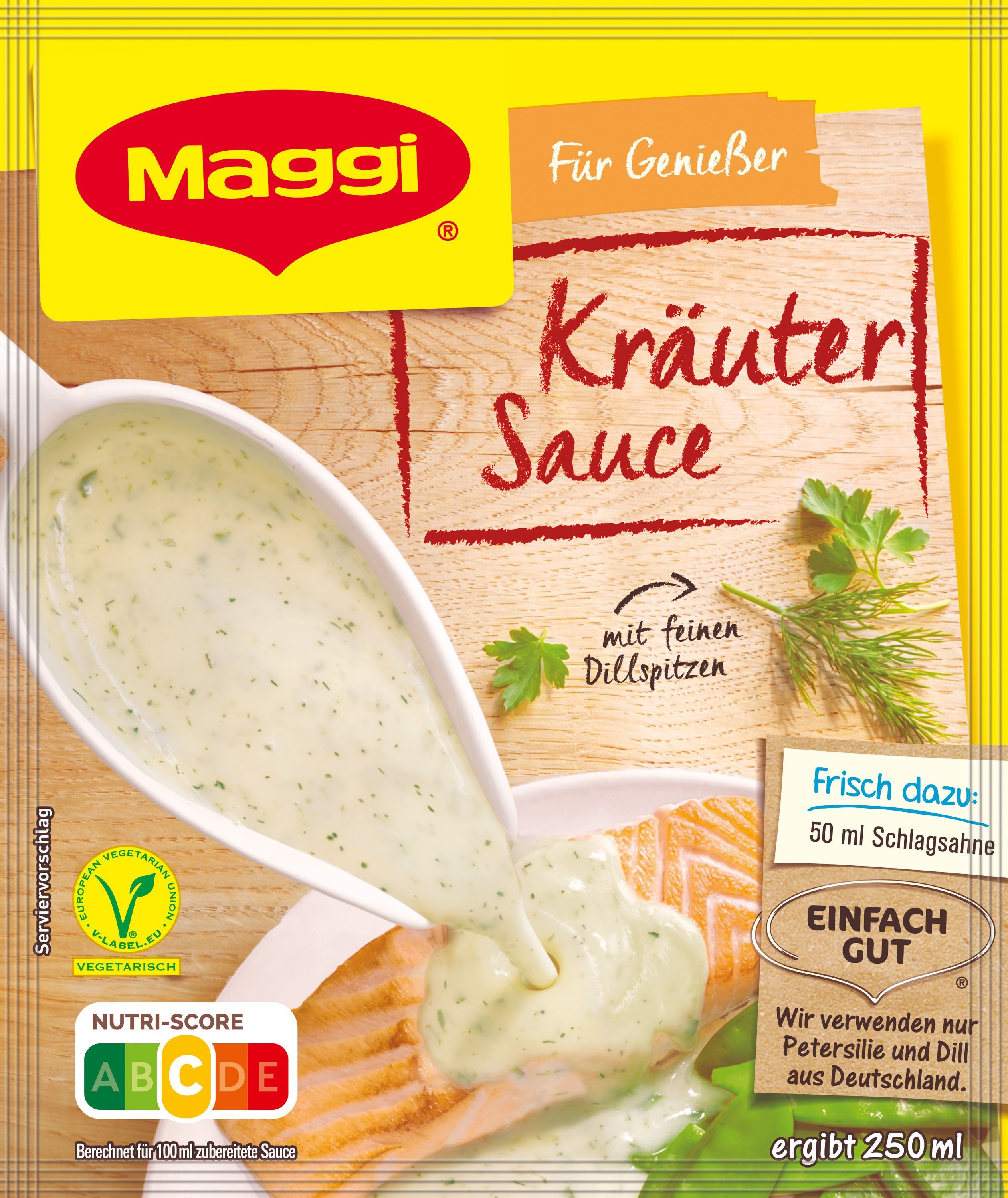 MAGGI Saucen, Maggi Geniesser Sauce Kraeuter Wuerzmix klassisch cremig lecker 27 g