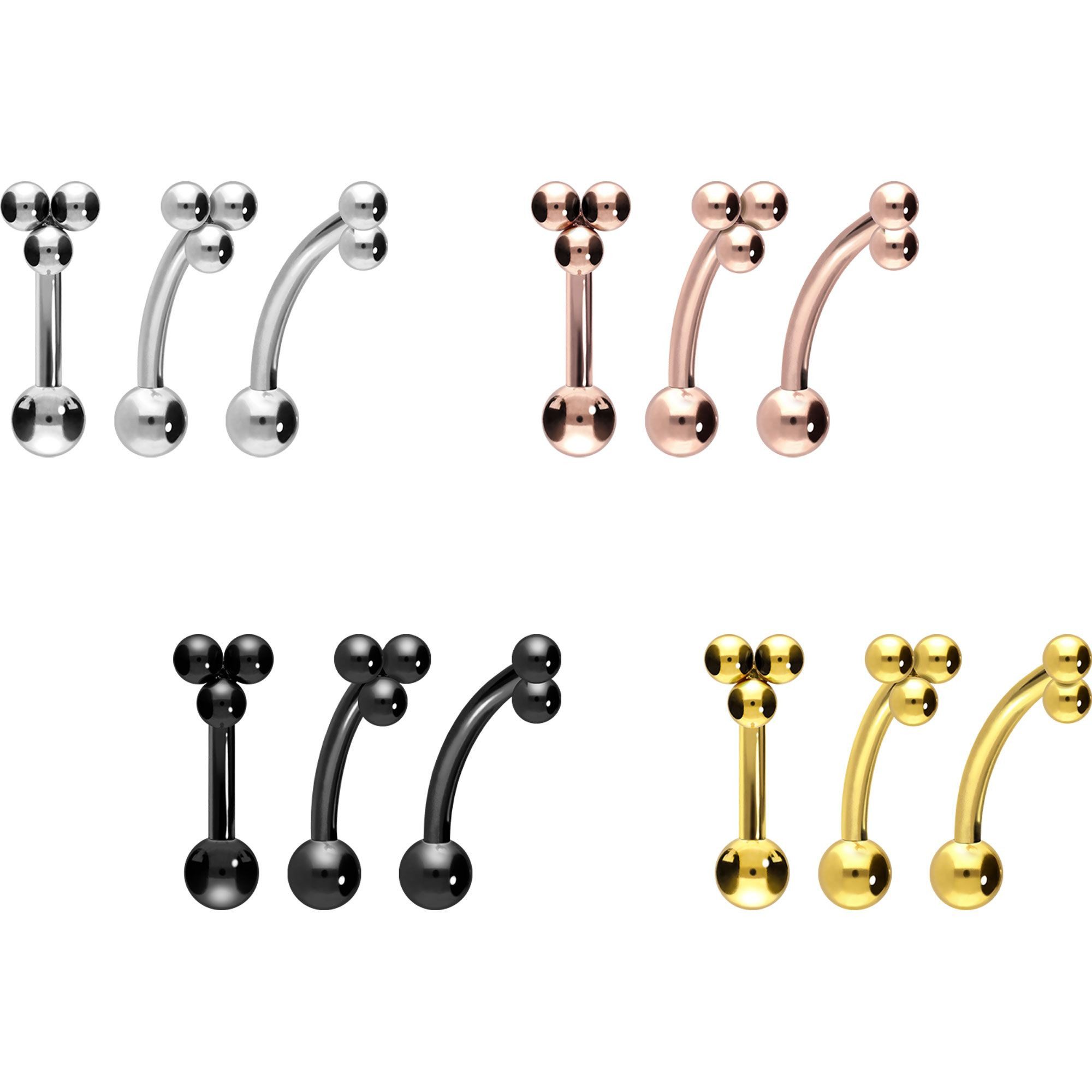 PIERCINGLINE Bauchnabelpiercing Titan Banane mit Push Fit 3 KUGELN (Bananen günstig online kaufen