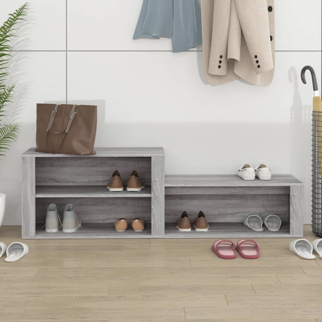 vidaXL Schuhregal Schuhschrank Grau Sonoma 150x35x45 cm Holzwerkstoff, 1-tlg.