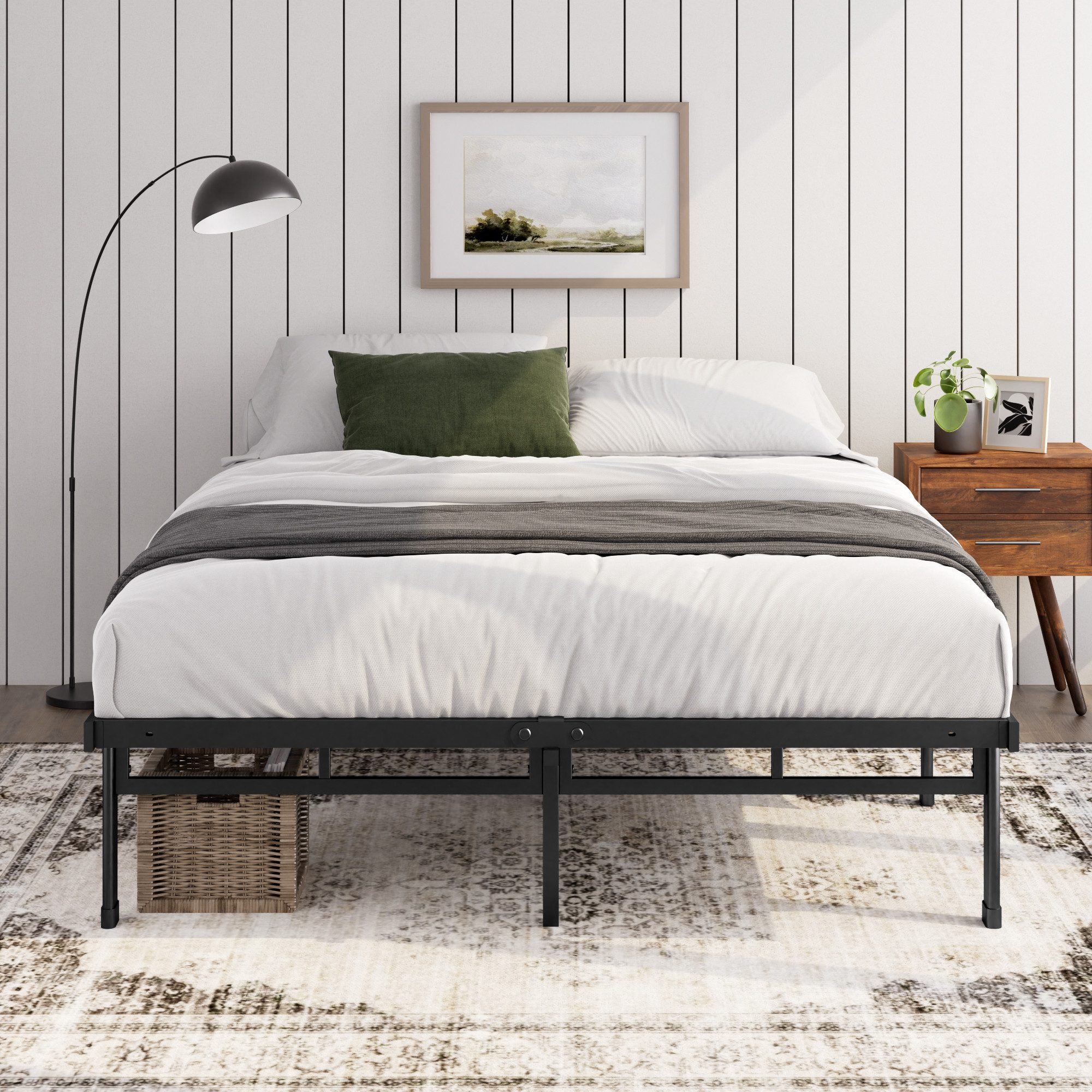 ZINUS Bettgestell Mateo, modernes Bett mit Lattenrost, Gästebett (schwarz, günstig online kaufen