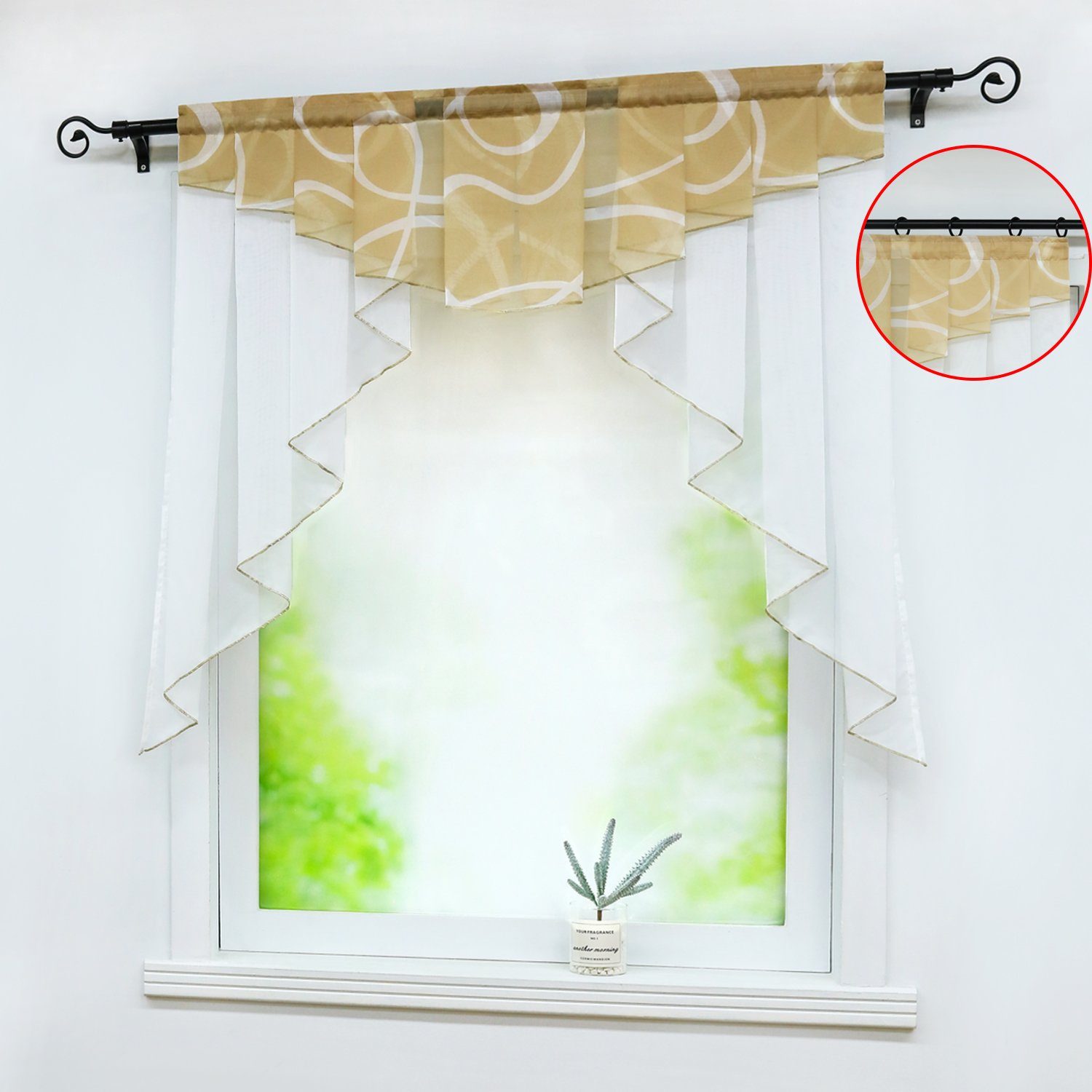 Delien Raffrollo Alice, mit Stangendurchzug, Kurzgardinen Kleinfenster Sche günstig online kaufen