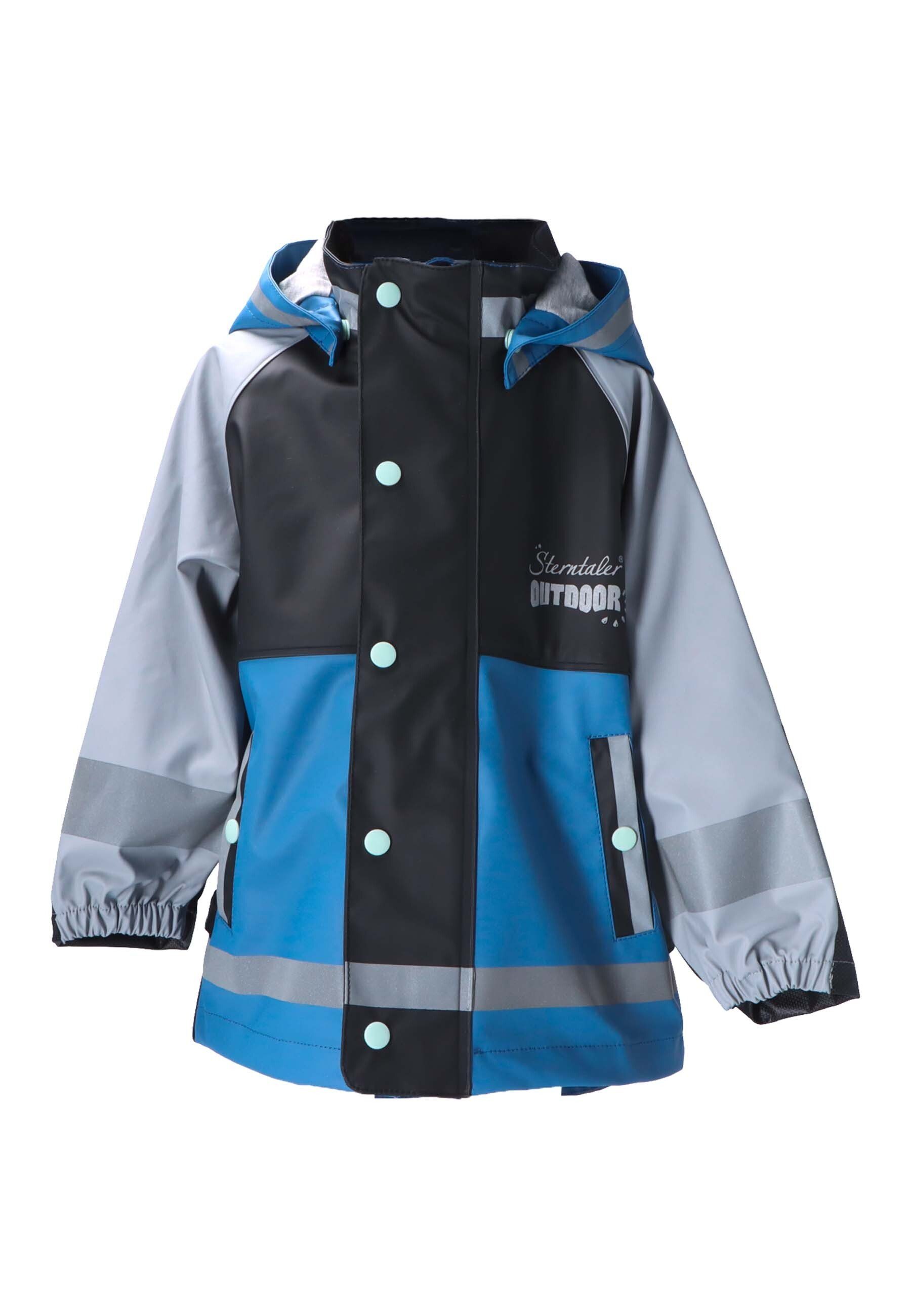 Regen- Kinder Regenjacke Matschjacke Kinder Regenjacke mit Sterntaler® farben und Motiven) süßen uni Funktions-Regenjacke Kinder (1-St., Funktionsjacke bunte Kapuze, mit