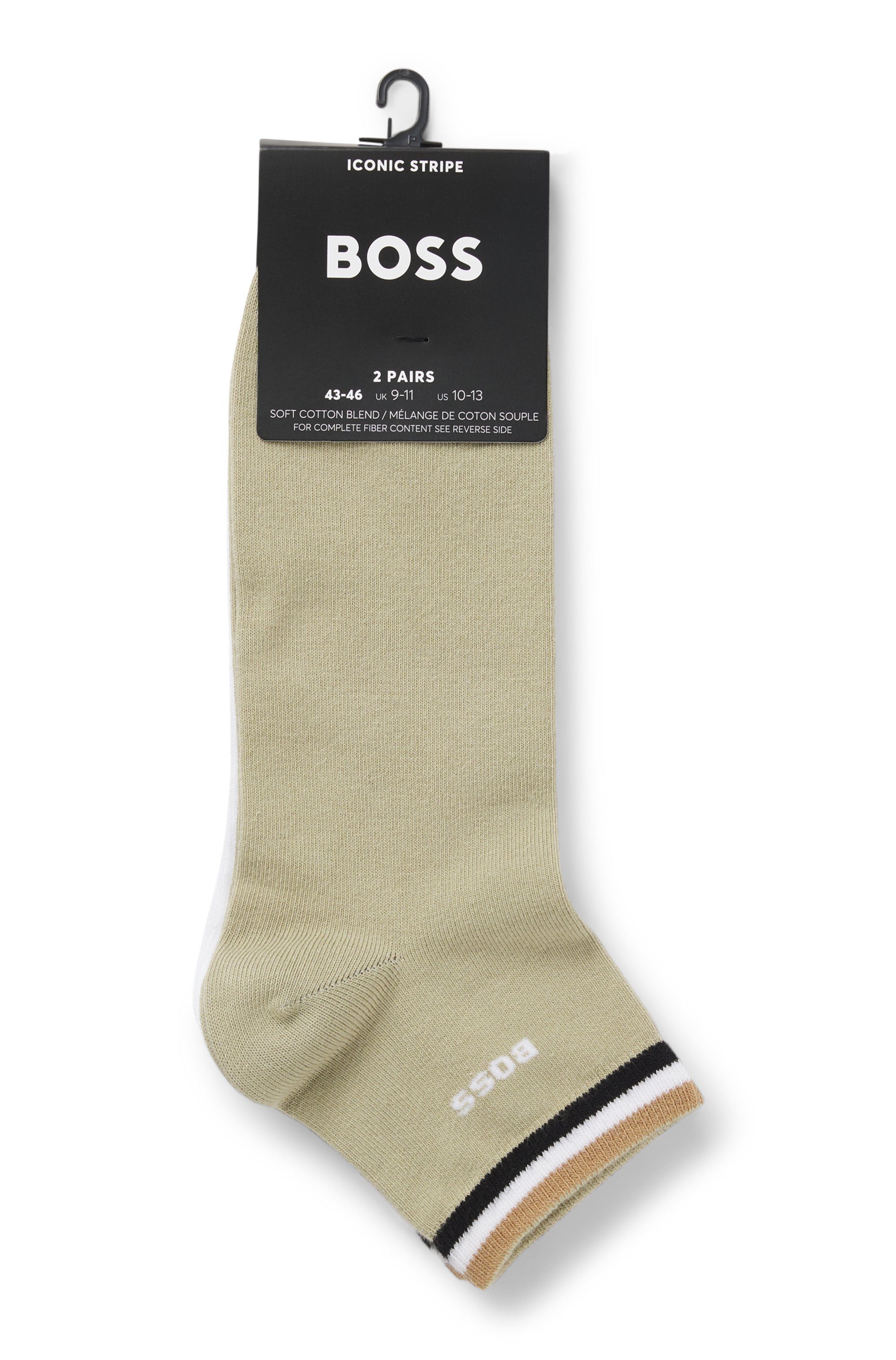 BOSS Freizeitsocken 2P SH Stripe CC (Packung, 2-Paar, 2er) mit BOSS Schriftzug