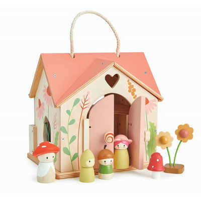 Tender Leaf Toys Puppenhaus Villa Rose mit vier kleinen Spielfiguren und Zubehör
