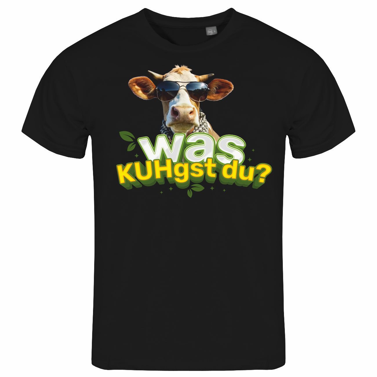 Print-Shirt Herren T-Shirt Was KUHgst du