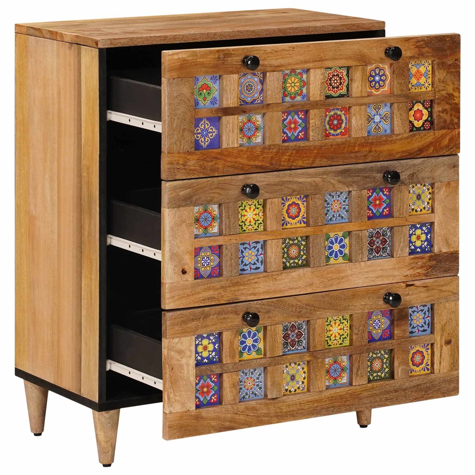 vidaXL Schranksystem Sideboard Natur 60 x 33 x 75 cm Massivholz (1-St)