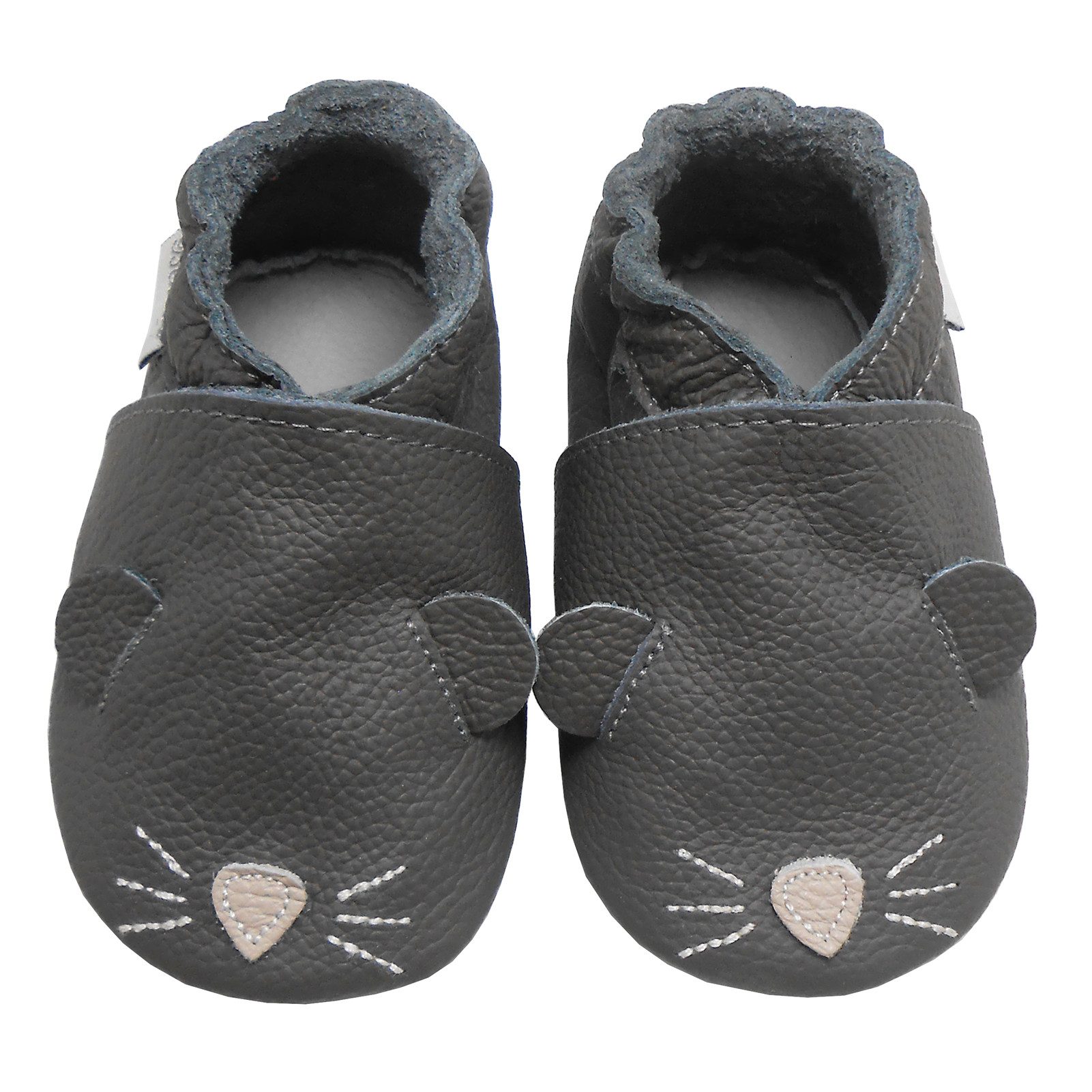Bemesu Weiche Leder Krabbelschuhe Baby Lauflernschuh Lederpuschen Maus Barfußschuh Echtes Leder