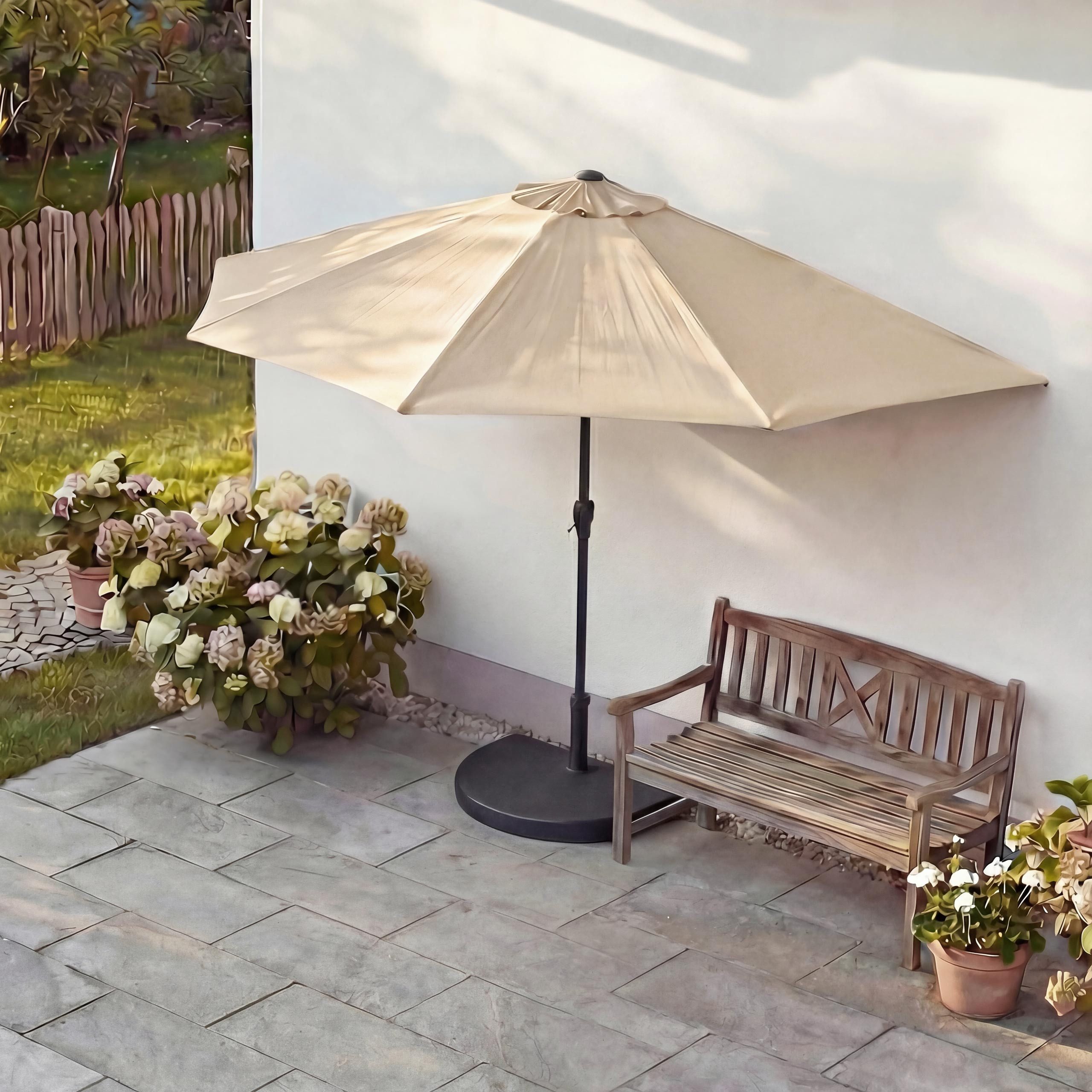 MCW Sonnenschirm Lorca-270, LxB: 260x135 cm, Optional mit Schirmständer, witterungsfest Platzsparend faltbar