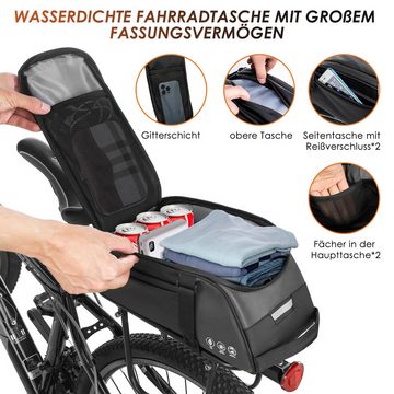 CALIYO Fahrradtasche Fahrrad Gepäckträgertasche, wasserdicht & reflektierend Fahrradtaschen, für Gepäckträger, Mehrere Fächer Umhängetasche Tragetasche 8L