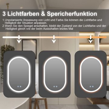 YOLEO Badspiegel Wandspiegel mit Touchschalter LED-Beleuchtung Spiegel