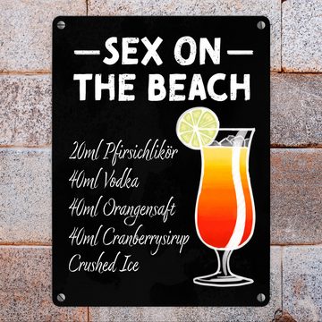 speecheese Metallschild Metallschild in 15x20 cm mit Cocktailrezept für Sex on the Beach