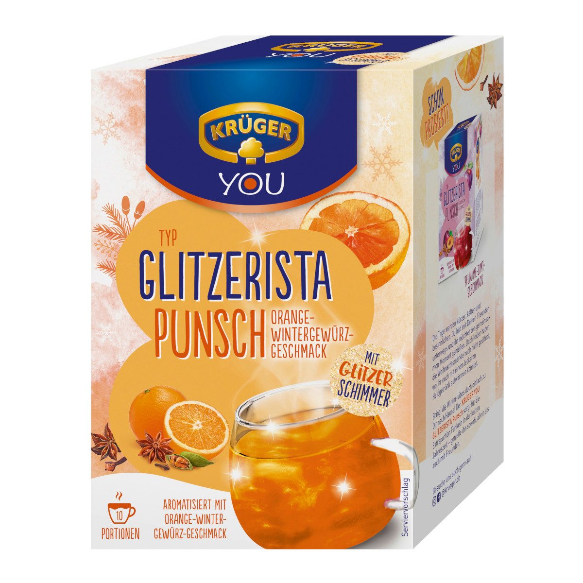 Krüger Tee, Krüger Glitzerista Punsch Orange Wintergewürz Instantgetränk 200g
