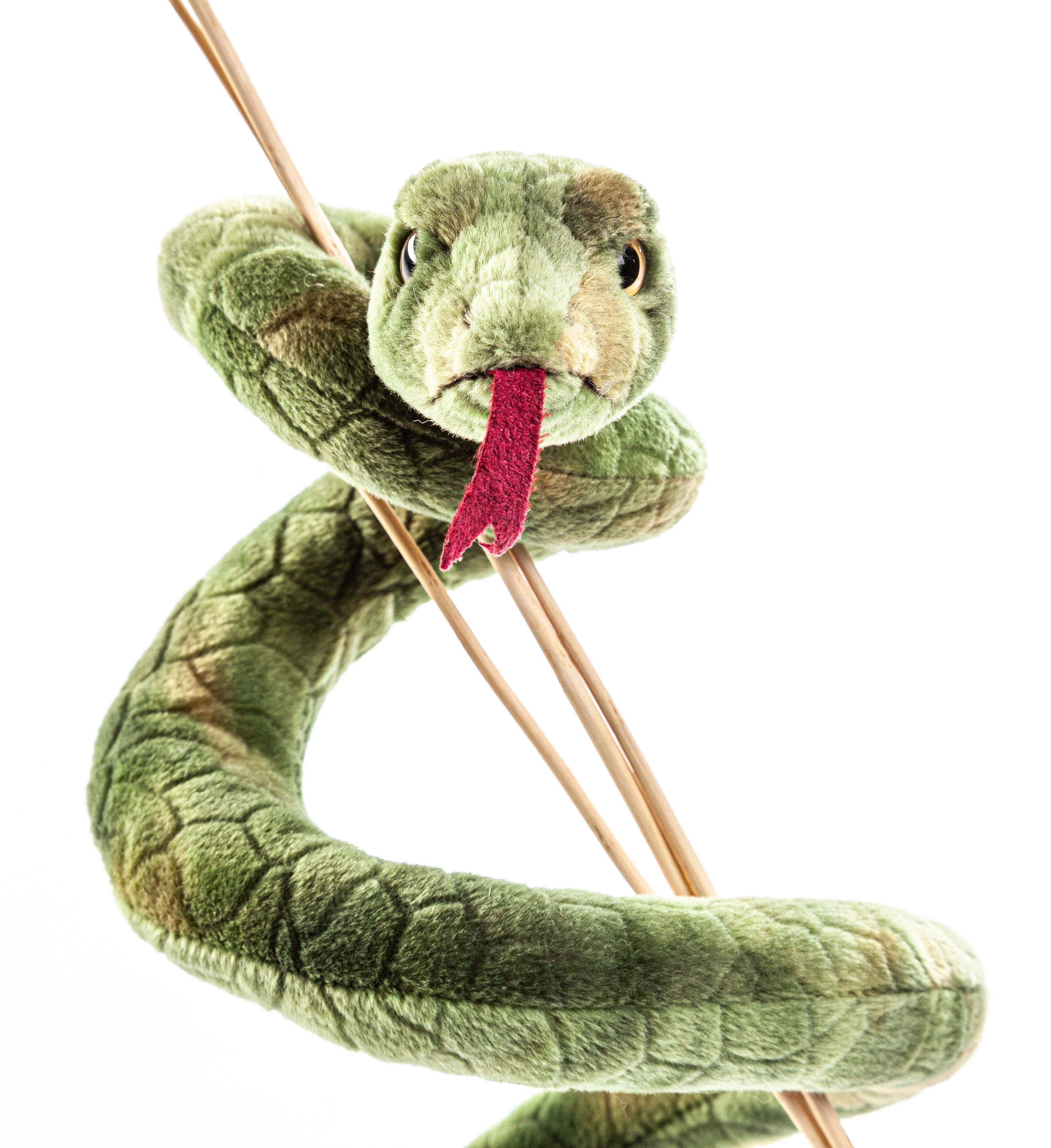 Plüschtier Kuscheltier Stoff Tier Schlange schwarz Kobra 23 cm 