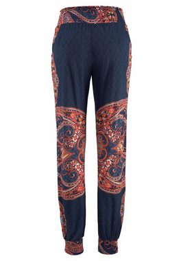 LASCANA Strandhose mit Paisleyprint und Taschen, leichte Jerseyhose, elastisch