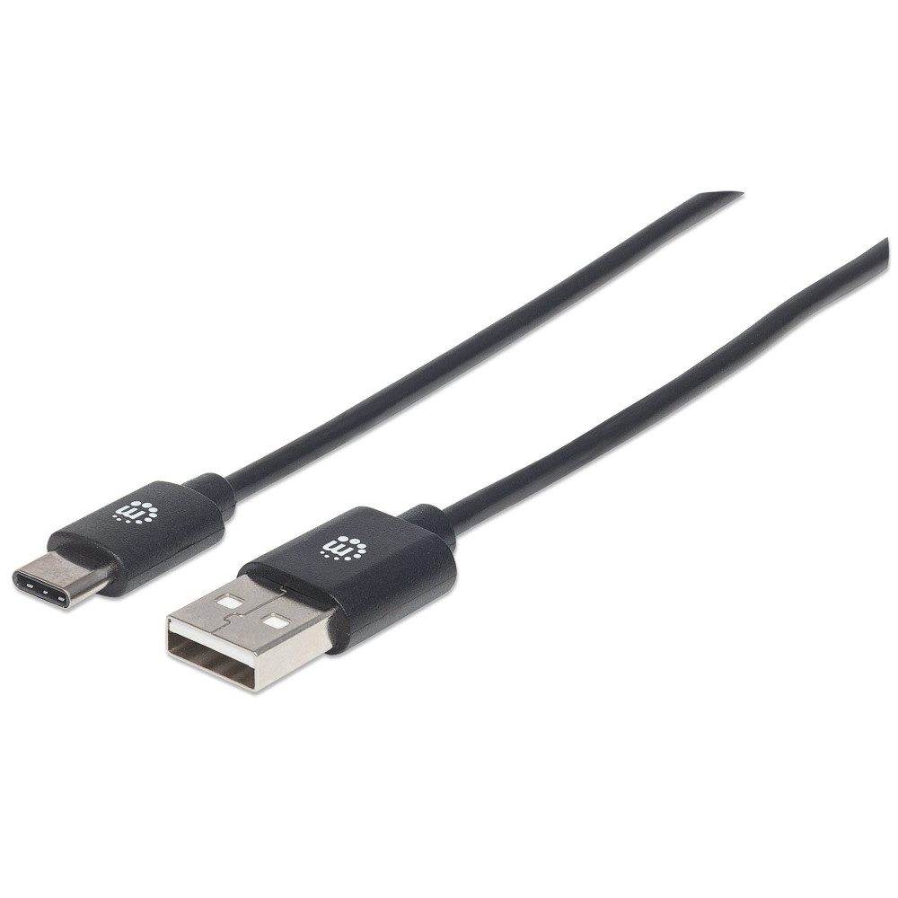 Manhattan USB 2.0 Typ C-Kabel 2m Typ-C>A St/St Smartphone-Ladegerät