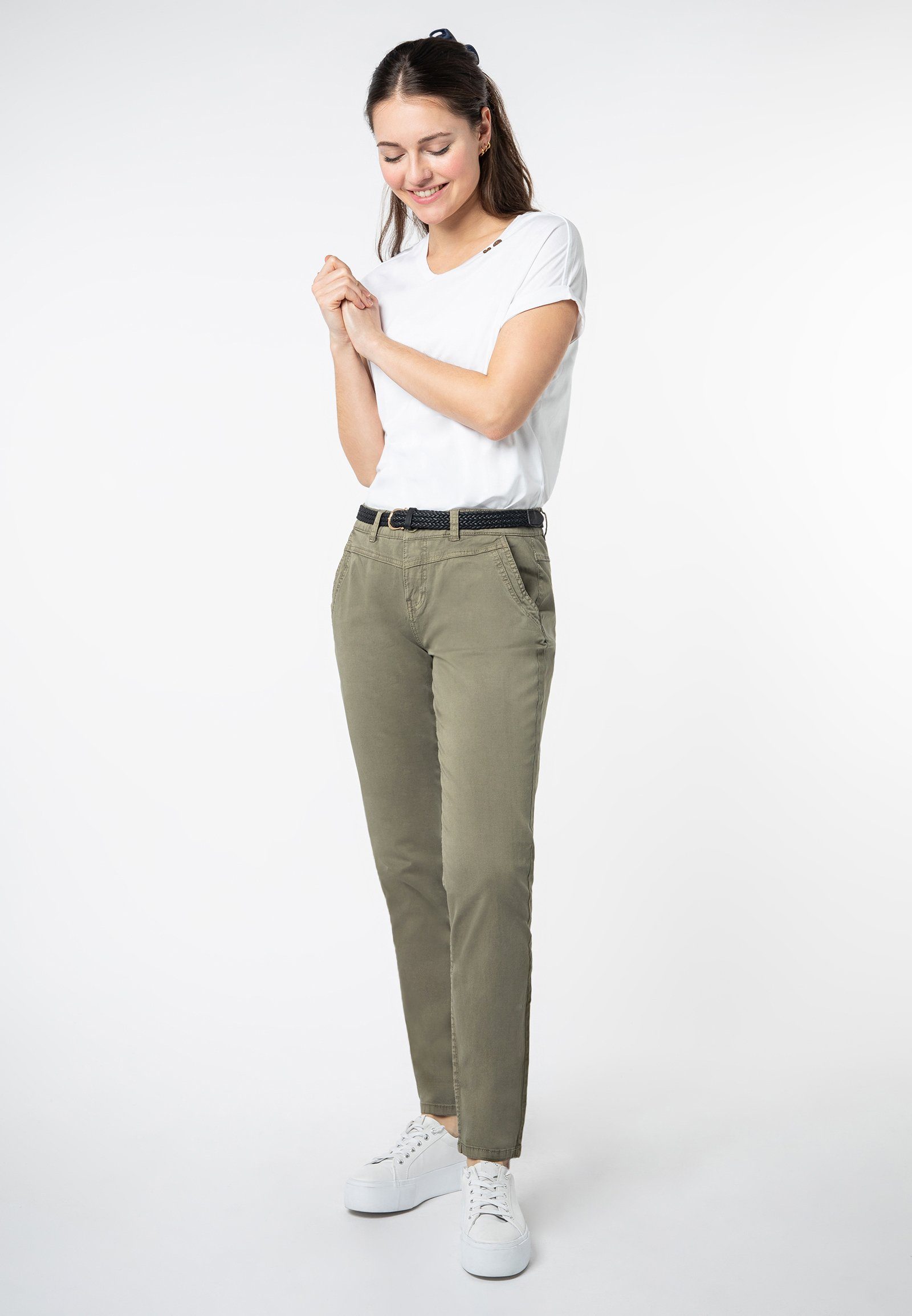 SUBLEVEL Chinohose Chino Hose mit Gürtel