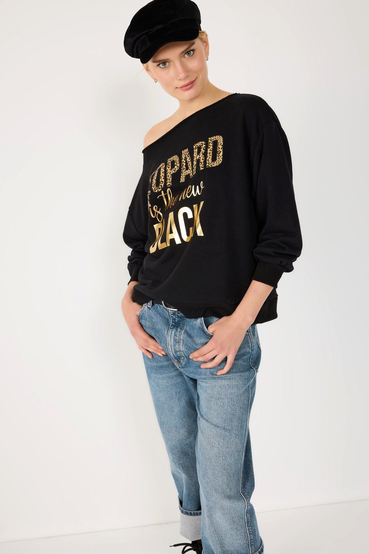 Kapuzensweatshirt Bedrucktes Basic-Sweatshirt