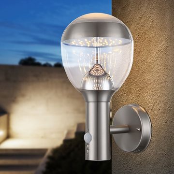 etc-shop Außen-Wandleuchte, Leuchtmittel inklusive, Warmweiß, 2er Set 11,5 Watt LED Außen Wand Leuchte Lampe Bewegungsmelder