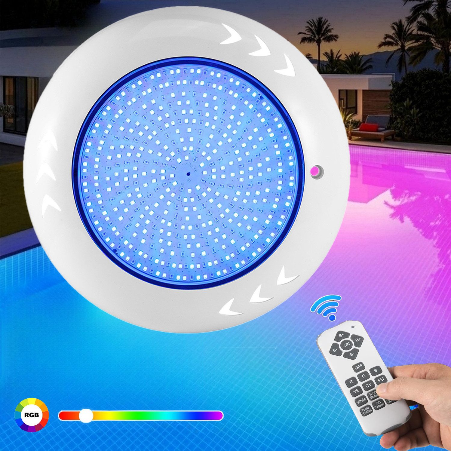BlingBin Pool-Lampe RGB 55W LED Poolbeleuchtung günstig online kaufen