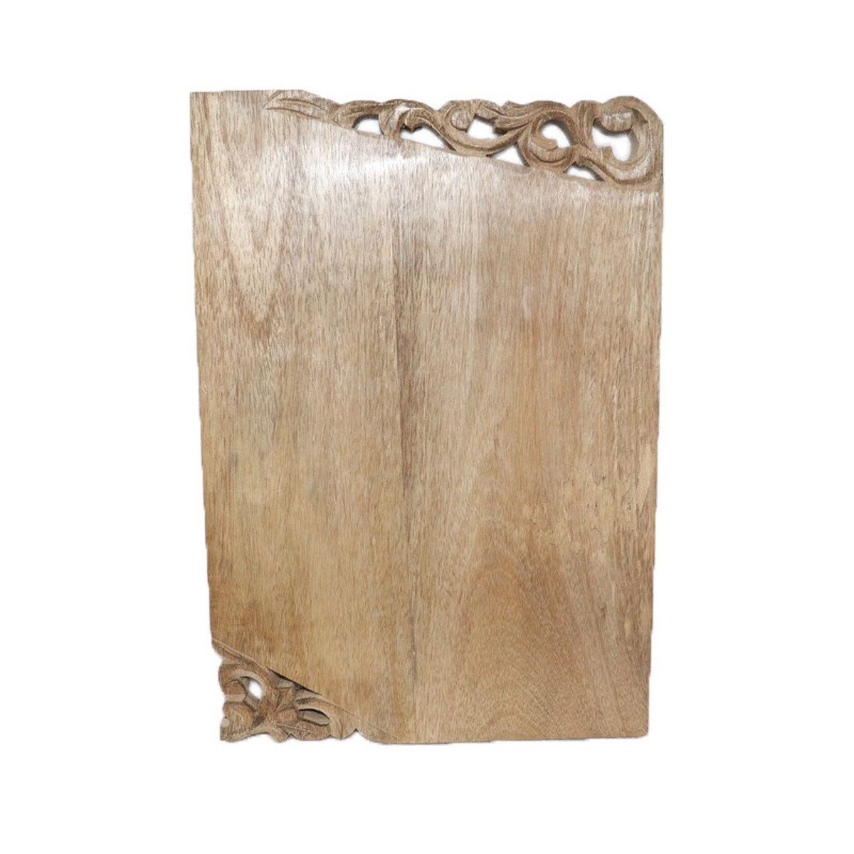 Antikas Wanddekoobjekt Schneide- und Servierbrett aus Holz, natur, fein geschnitzt, L.36 cm – Bild 3 von 3