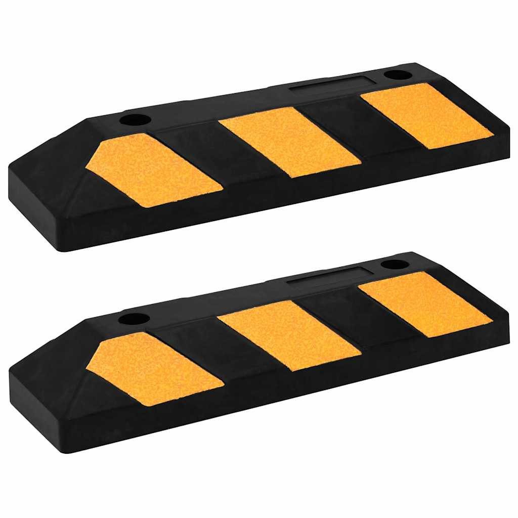 vidaXL Verkehrsschild Reflektierende Parkblöcke 2 Stk. 56x15x10 cm Gummi