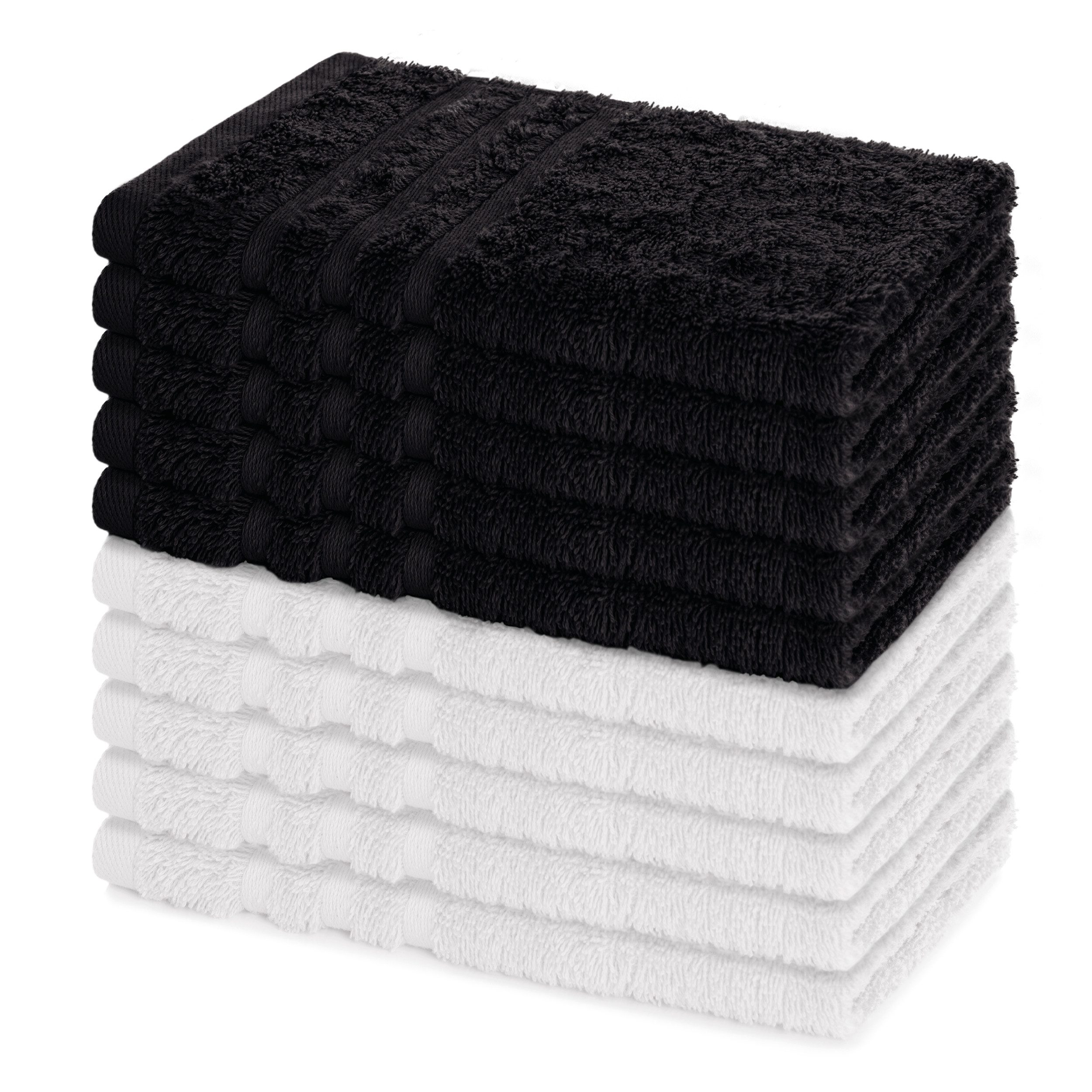 Lavea Gästehandtücher 30x50 cm, 10er Set Gästehandtuch, Elena-Frottee Handtuch, Gästetuch, (Set, 10-St), 500 g/m² Frottier, weich & saugstark, pflegeleicht