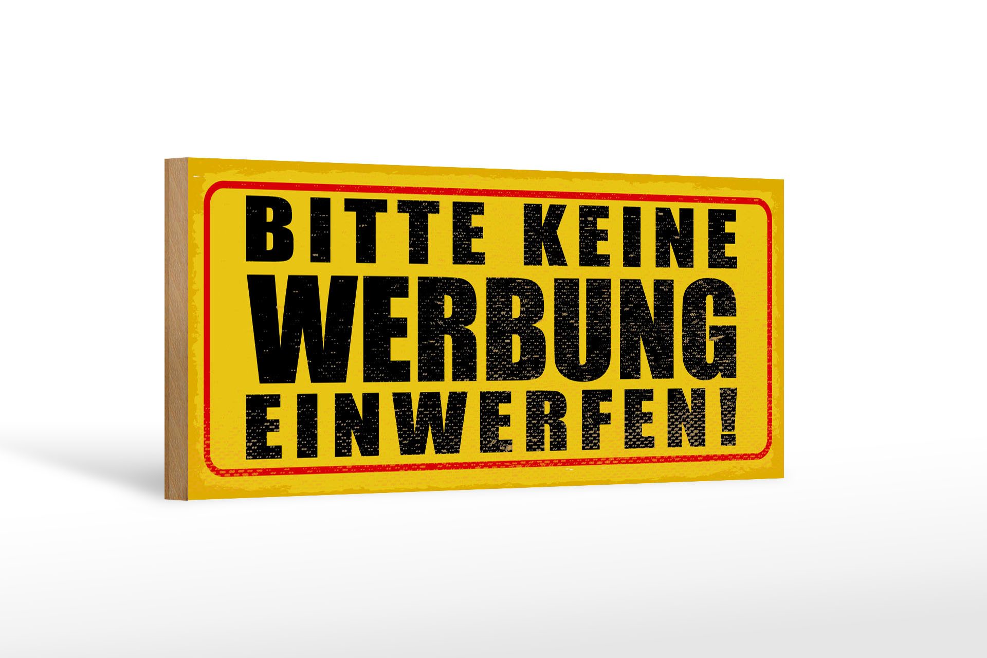 Femer GmbH Holzbild Hinweis 27x10 cm bitte keine Werbung einwerfen, (1 St), Glatte Holzfaserplatte (MDF), vorn beschichtet