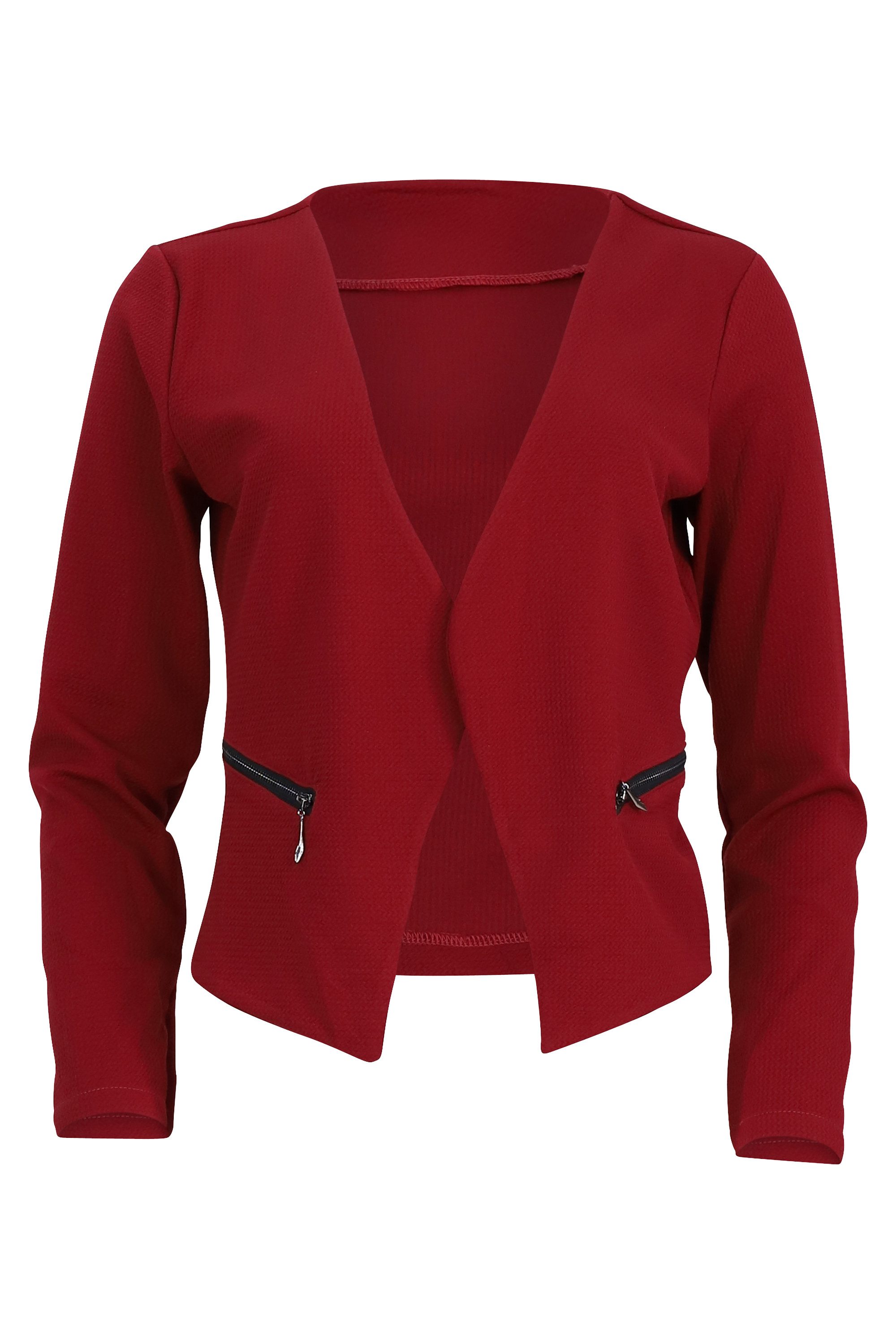 malito more than fashion Jackenblazer malito Damen Blazer ohne Kragen, Sakko im Basic Look, Kurzjacke mit Sweatblazer im Basic-Look