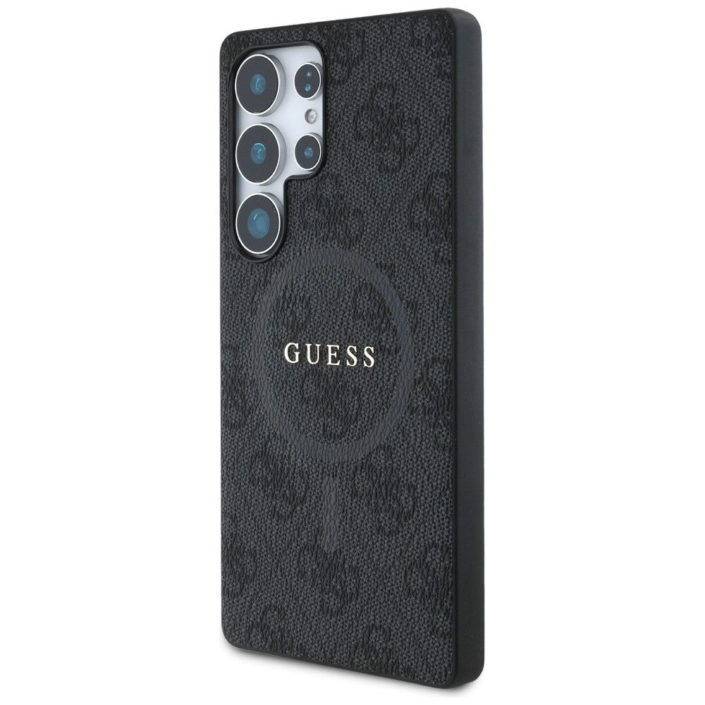 Guess Handyhülle Galaxy S25 Ultra Kunstleder grau MagSafe Logo goldfarben 6,9 Zoll, Kantenschutz – Bild 2 von 5