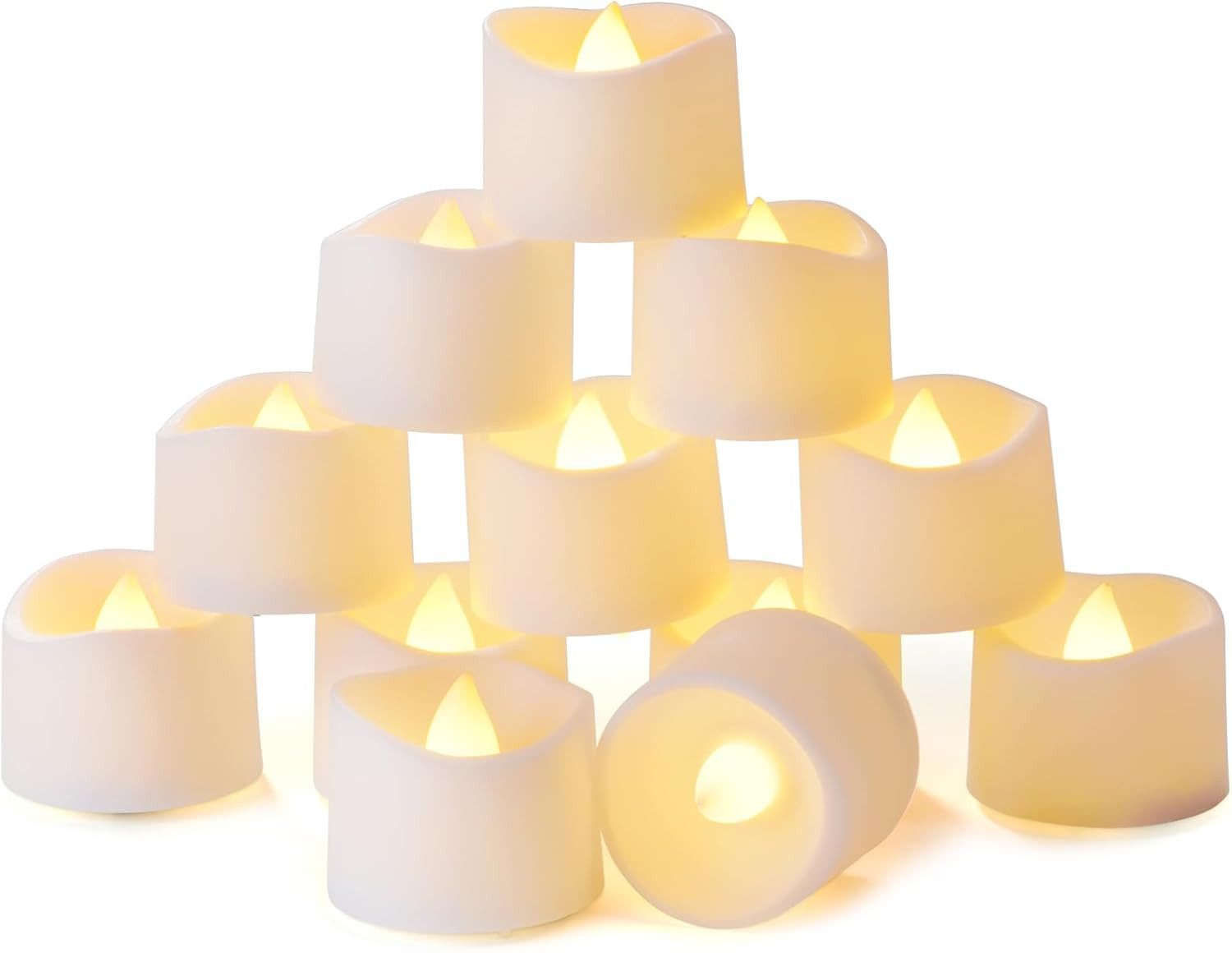FELIXLEO Teelicht 12 Stück LED Teelichter Flackernde Kerzen Warmweiß (1-tlg)