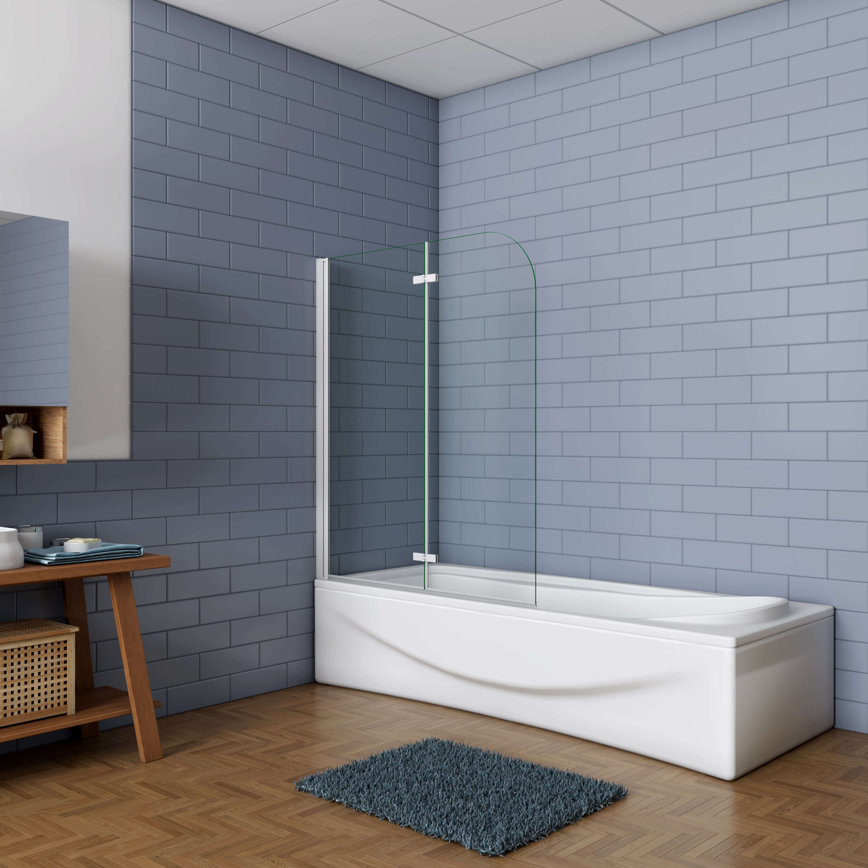 Duschparadies Badewannenfaltwand 6cm Duschabtrennung Faltwand Badewannenauf günstig online kaufen