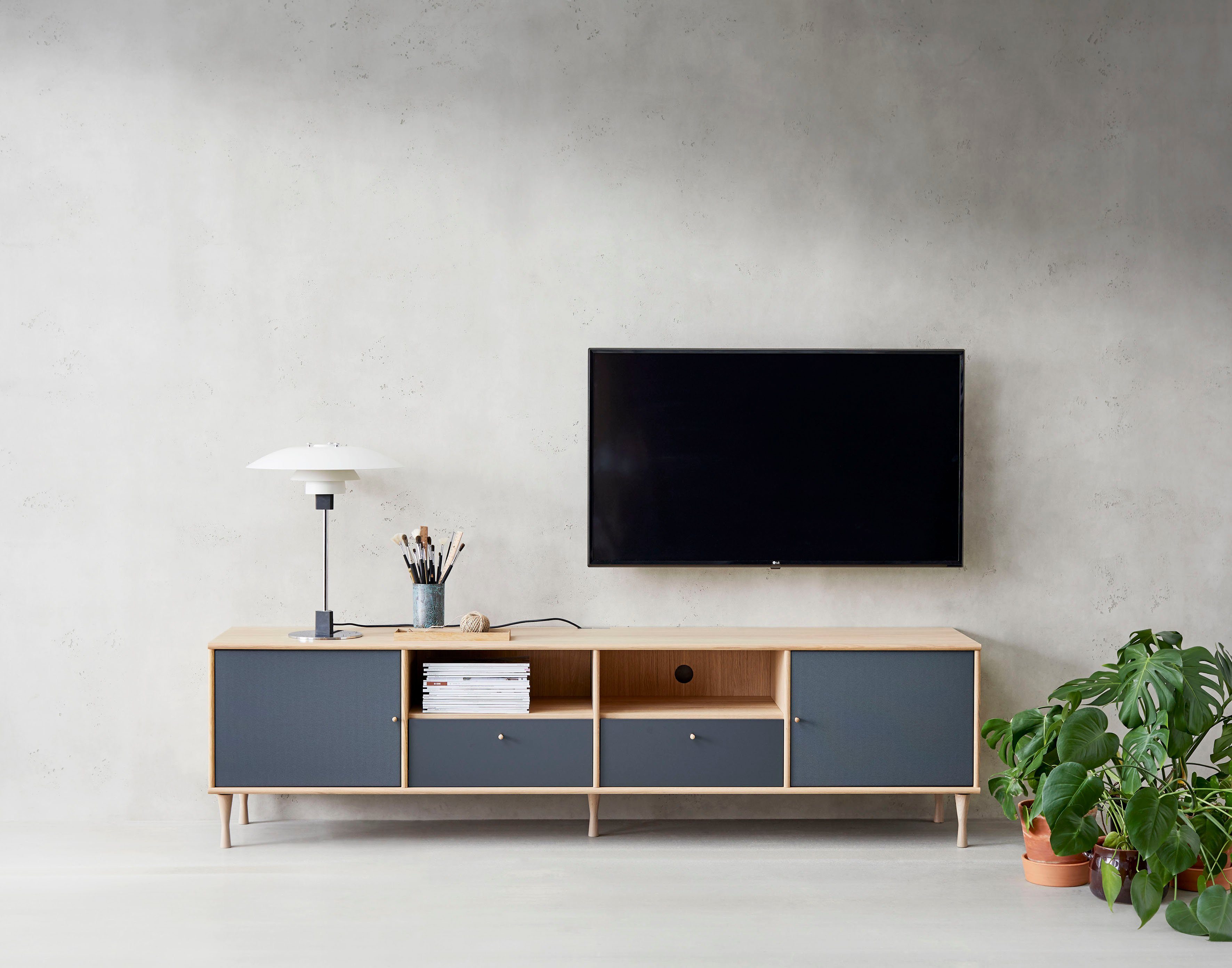 Hammel Furniture TV-Board Mistral Fernsehschrank, Medienmöbel, Hängend, mit  Schubladen/Türen mit Akustikstoff, Lowboard, B: 214,9 cm