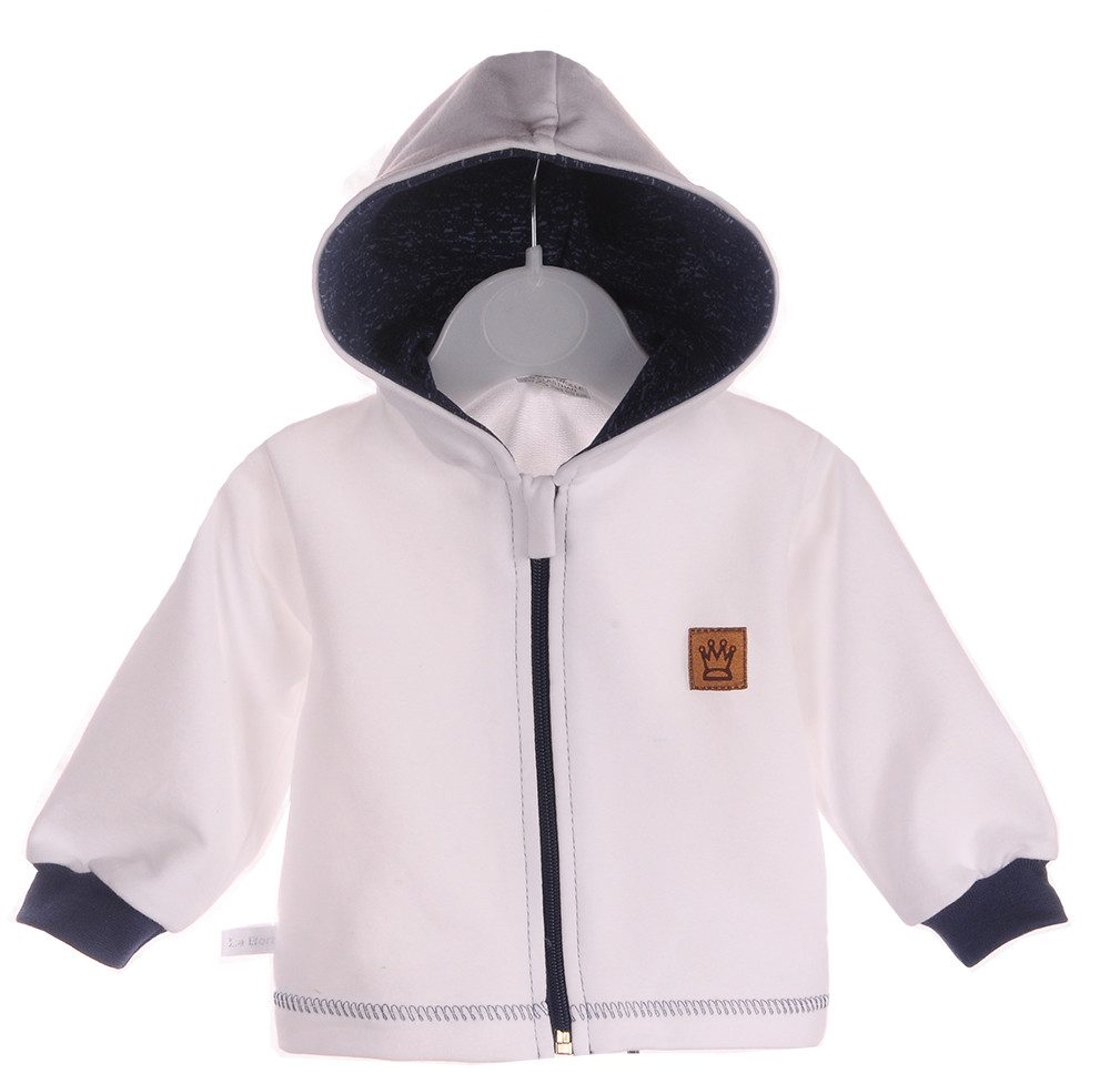 La Bortini Freizeitanzug Langarmshirt Hose Kapuzenjacke Shirt Baby und Kinder Anzug in Blau, gestreift, mit Anker, 56 62 68 74 80 86 92 98 104 – Bild 4 von 5