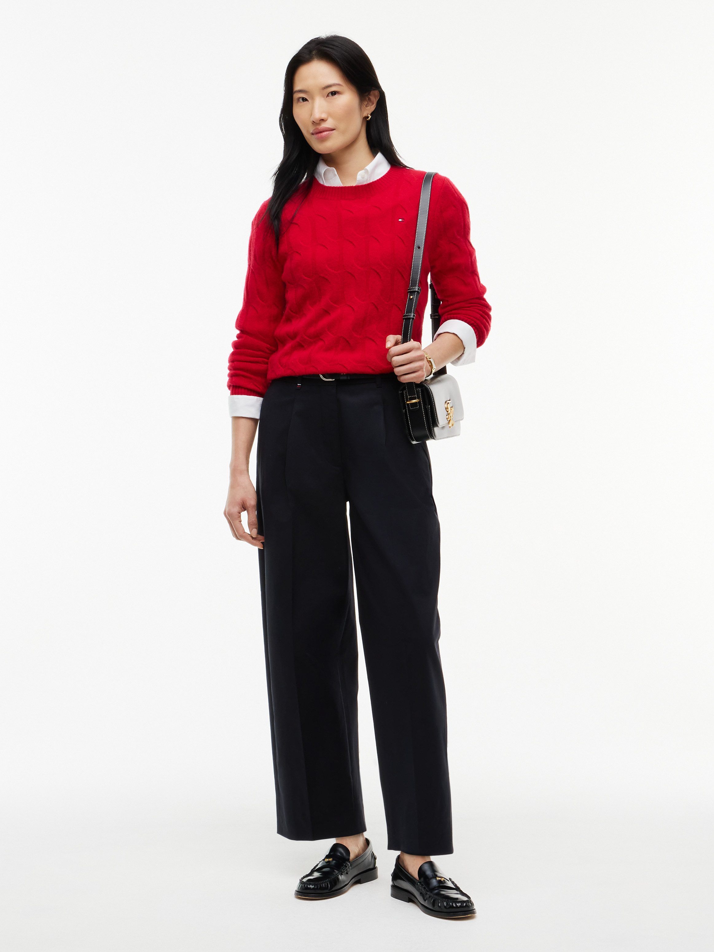 Tommy Hilfiger Chinohose COTTON BARREL PLEATED CHINO Baumwollmix, Mid Rise, Tapered – Bild 4 von 5