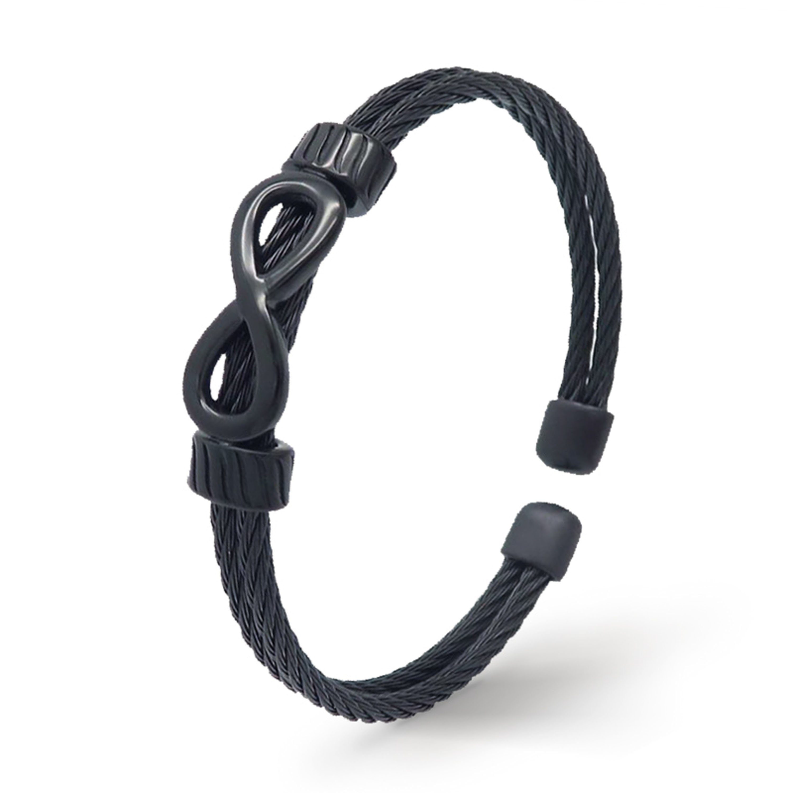 UNIQAL.de Armreif Unendlichkeit Armband "INFINITY" Germany SCHWARZ Style, Edelstahl Casual in Designed (Edelstahl, Handgefertigt Unisex Germany), in