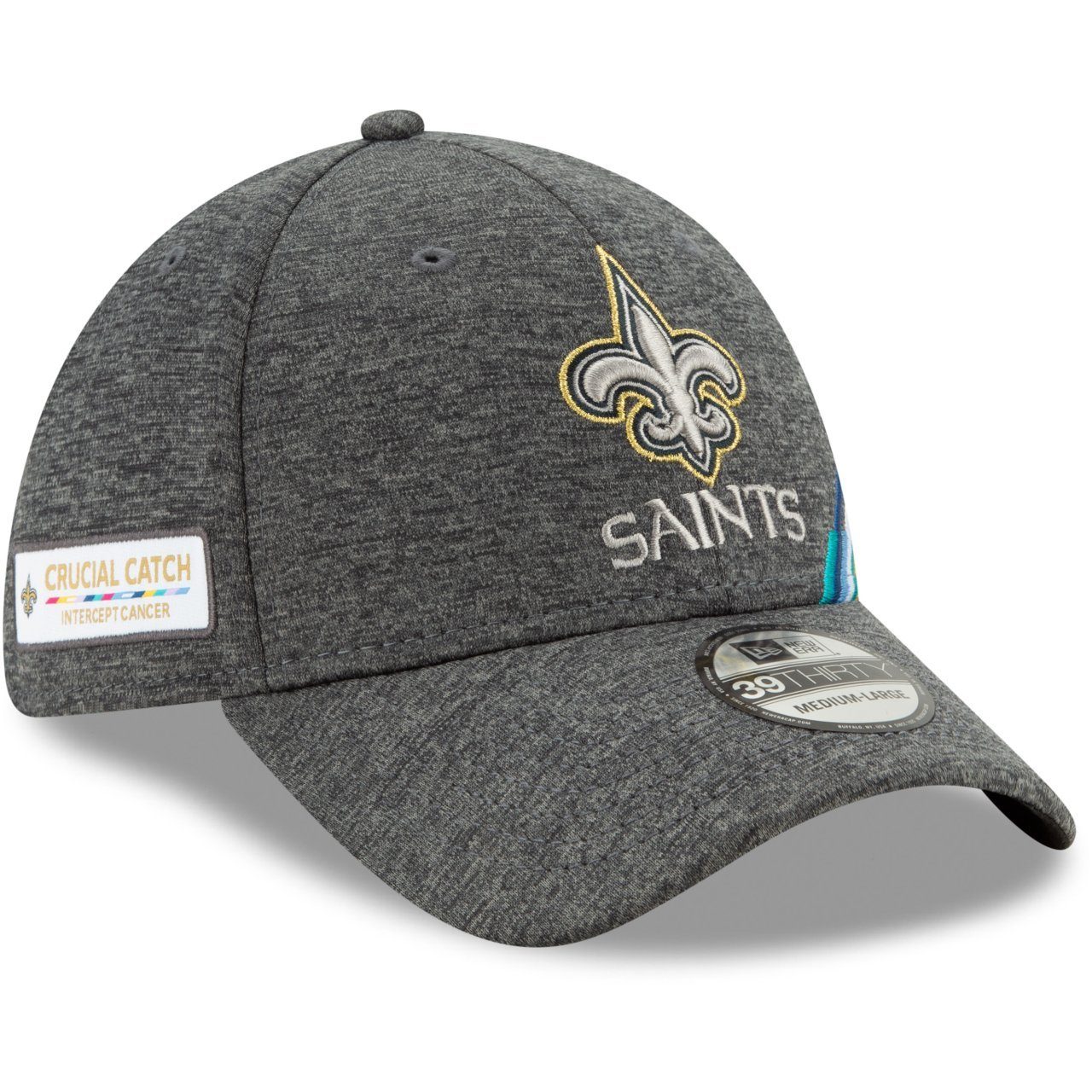 Cap New Era 39Thirty Saints New Teams CRUCIAL NFL Flex StretchFit CATCH Orleans