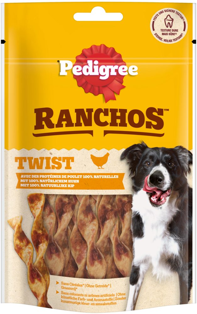 Pedigree PEDIGREE® RANCHOS™ Twist mit Huhn 6 x 60g, Snack für: Hunde