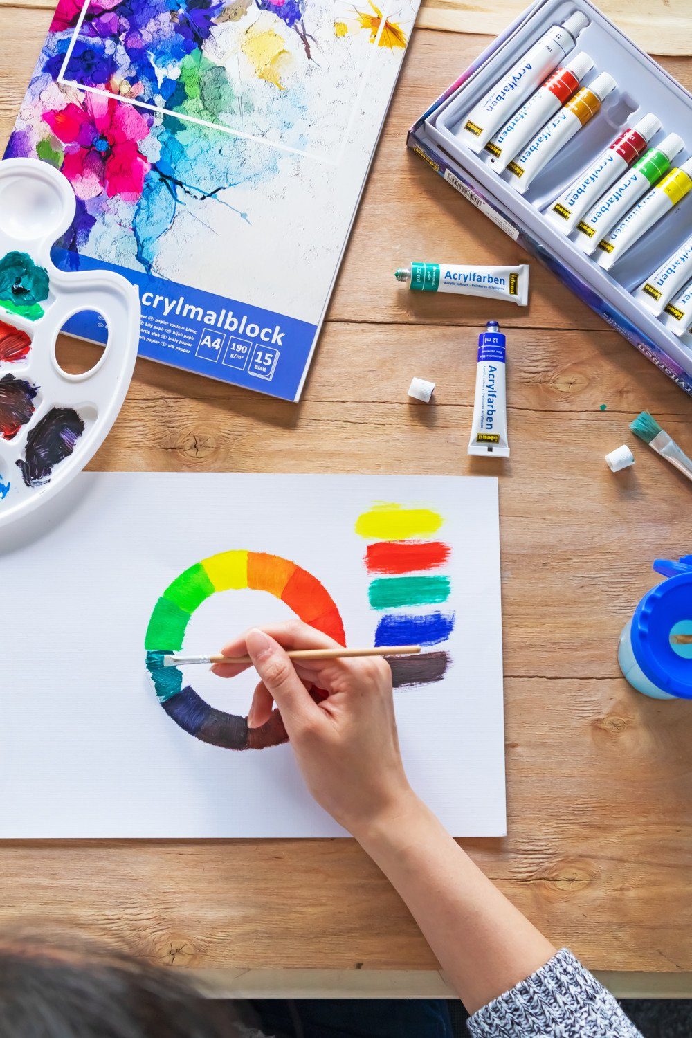 Idena Malpinsel Idena 60107 - Haarpinsel, 3er-Set, in den Größen 4, 6, 8, Malpinsel, (Set)